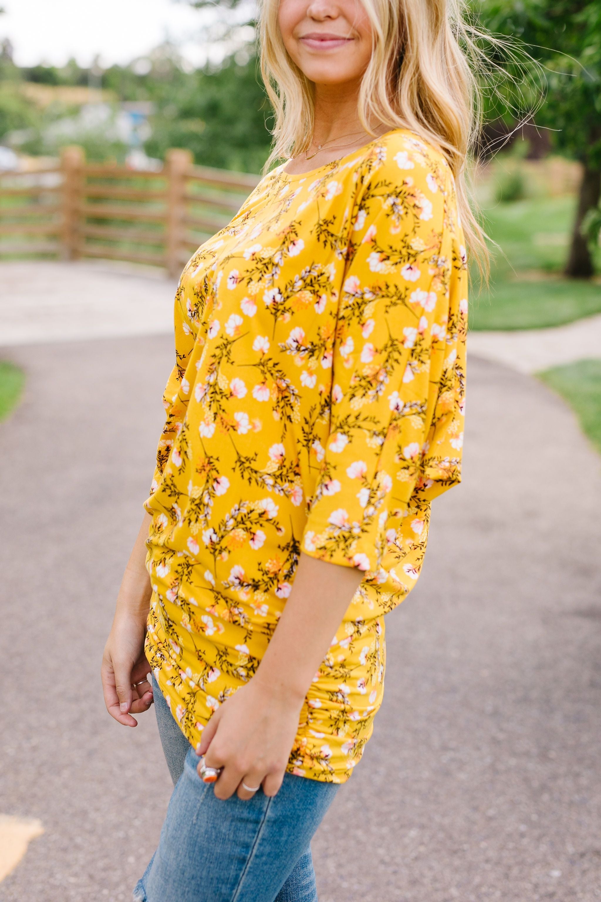 Honeysuckle Shirred Tunic