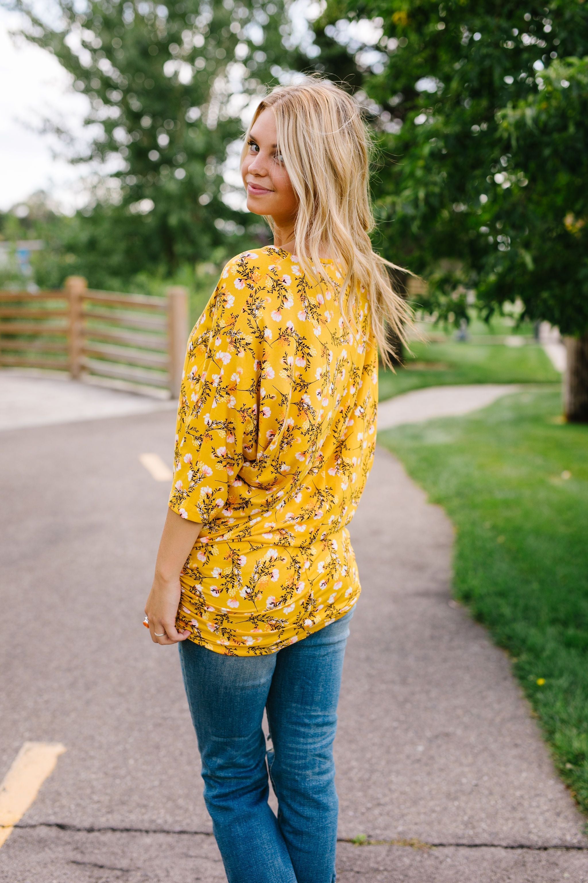 Honeysuckle Shirred Tunic