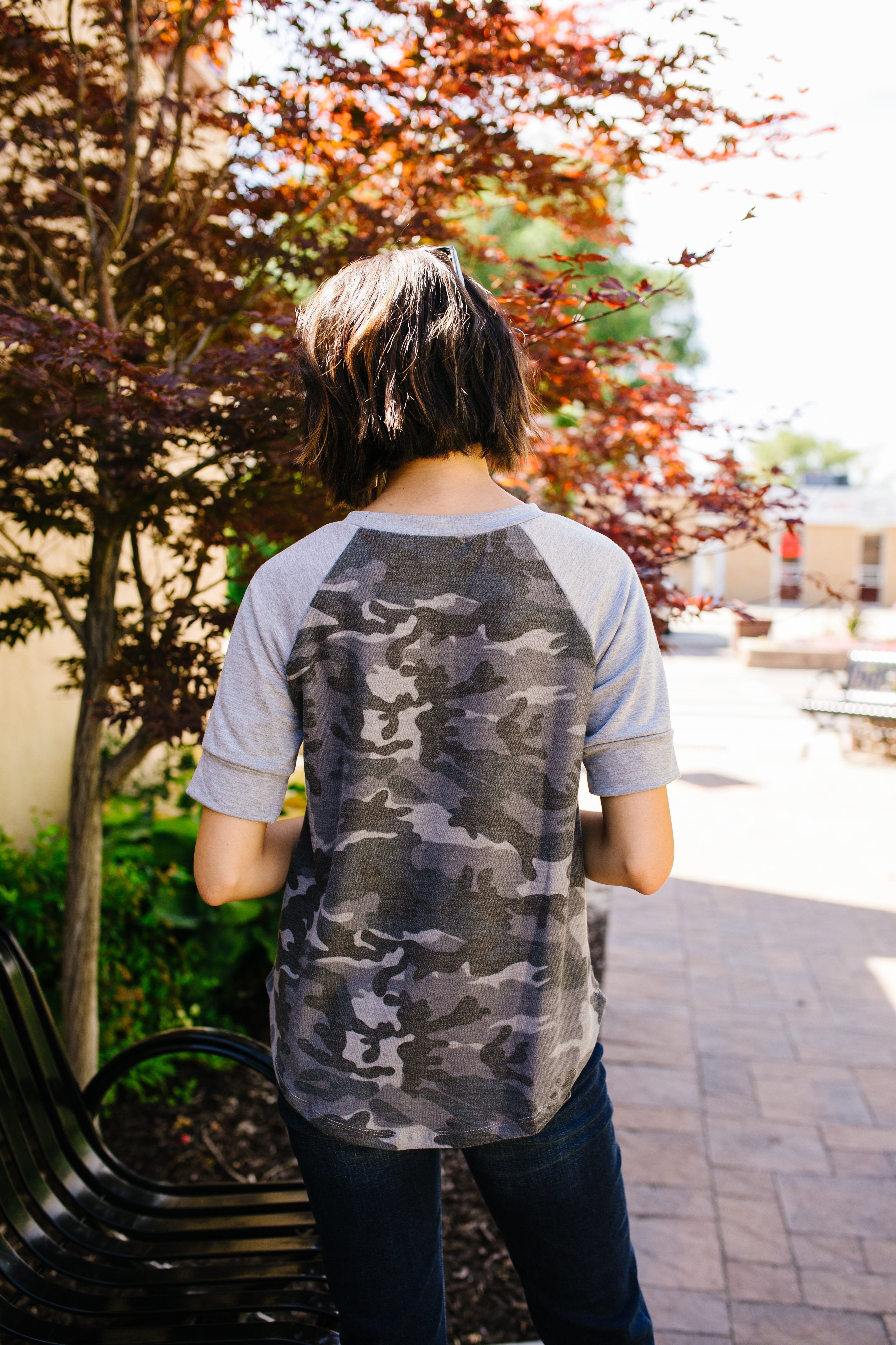 In The Trenches Camouflage Raglan Top