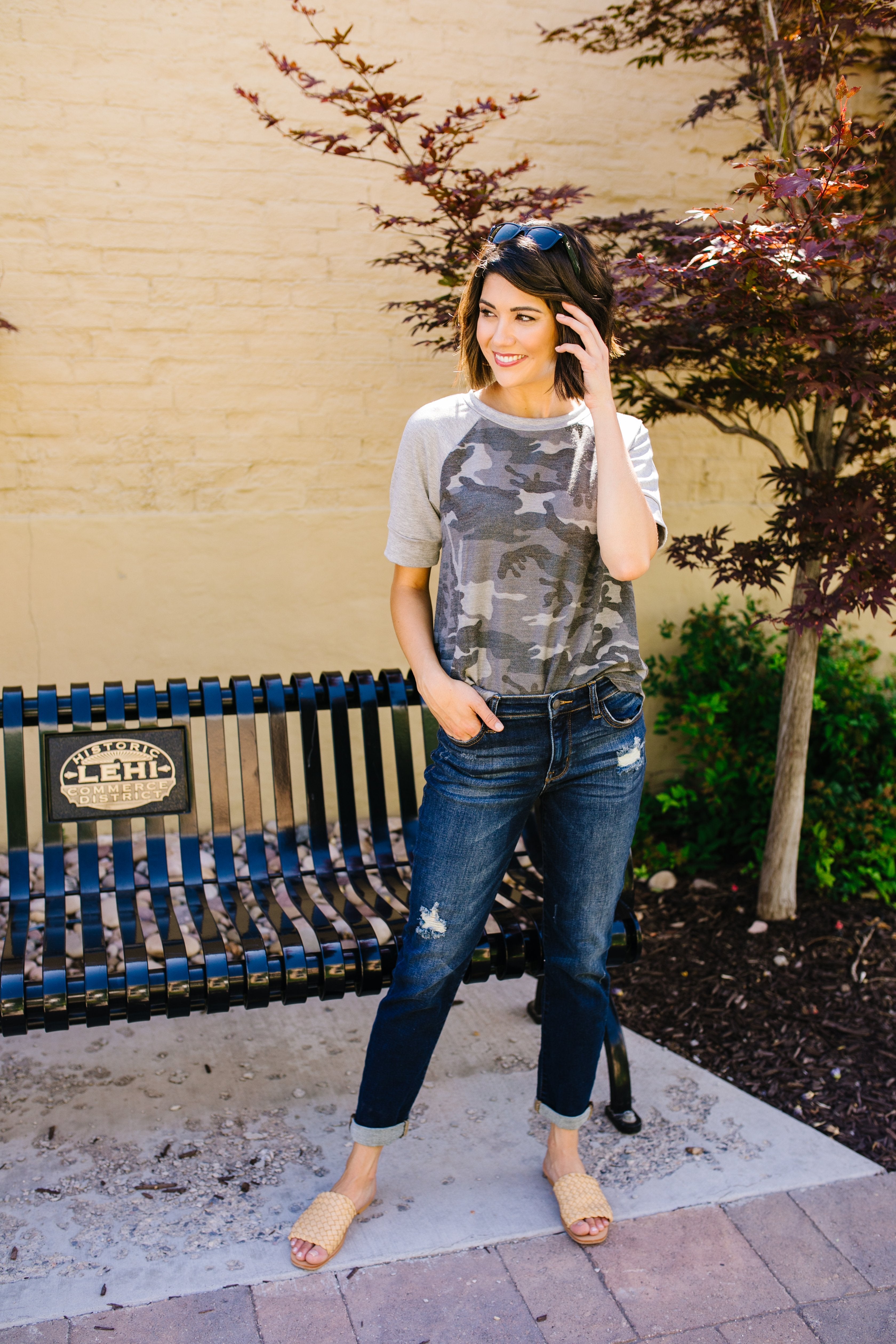 In The Trenches Camouflage Raglan Top