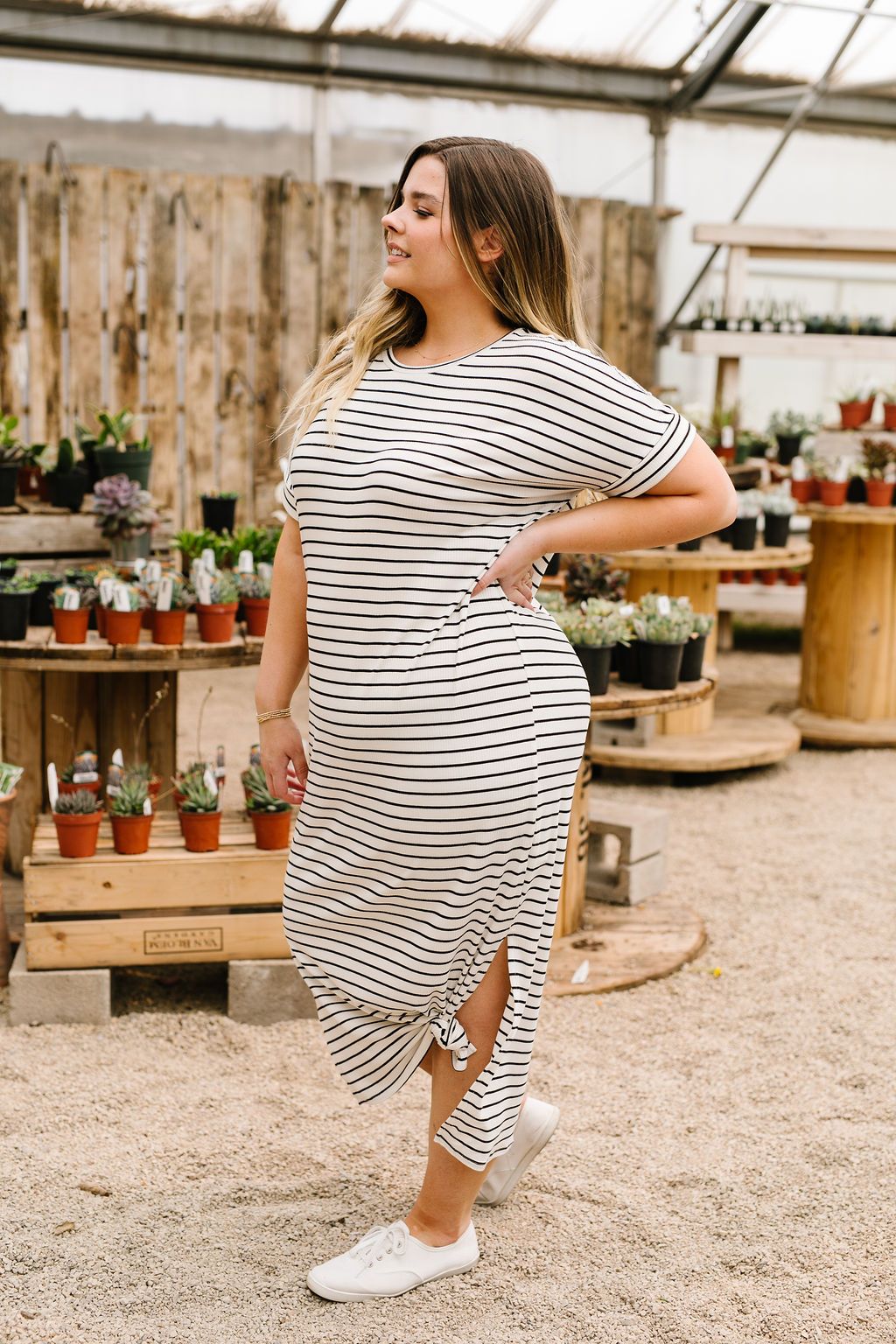 Ivory Stripes No Gripes Dress