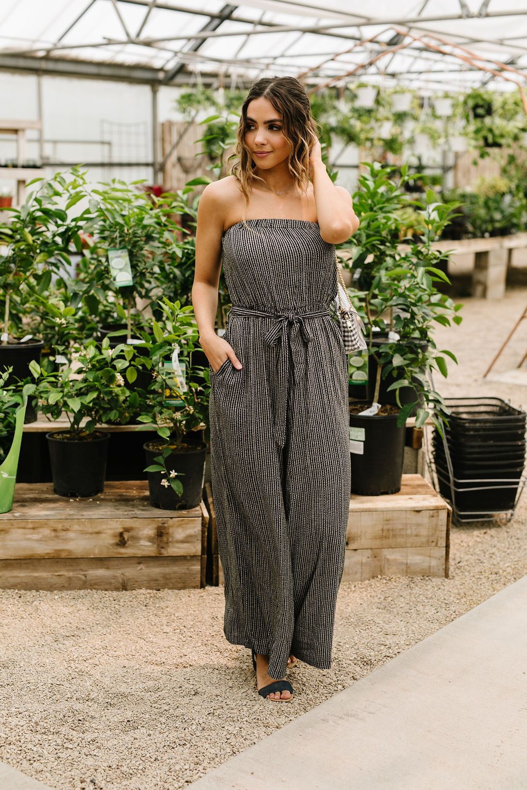 Jumpsuit: Cropped & Striped