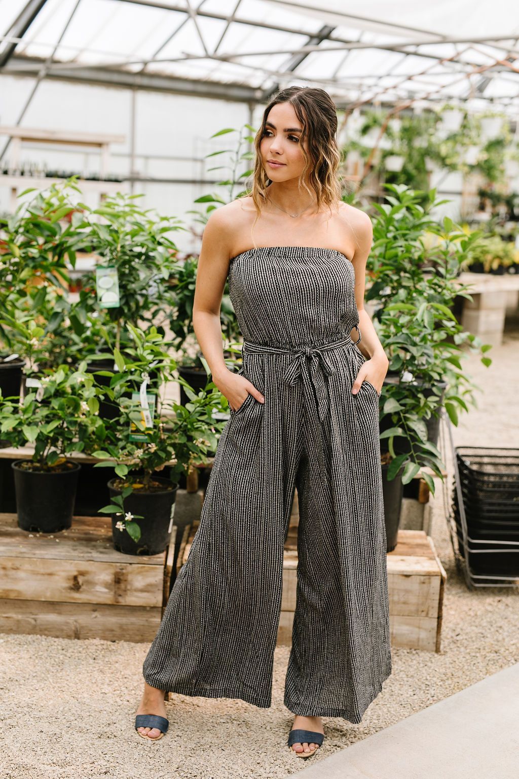 Jumpsuit: Cropped & Striped