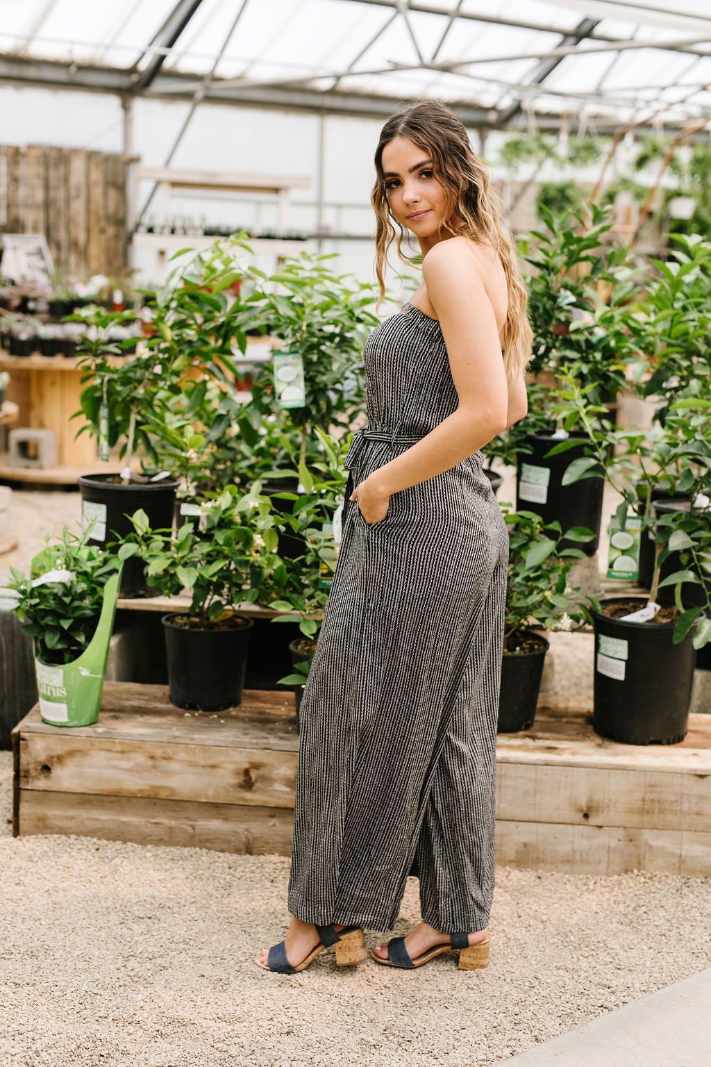 Jumpsuit: Cropped & Striped