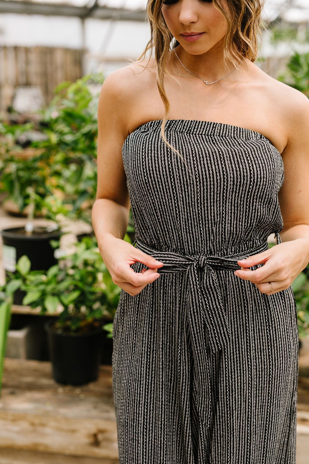 Jumpsuit: Cropped & Striped