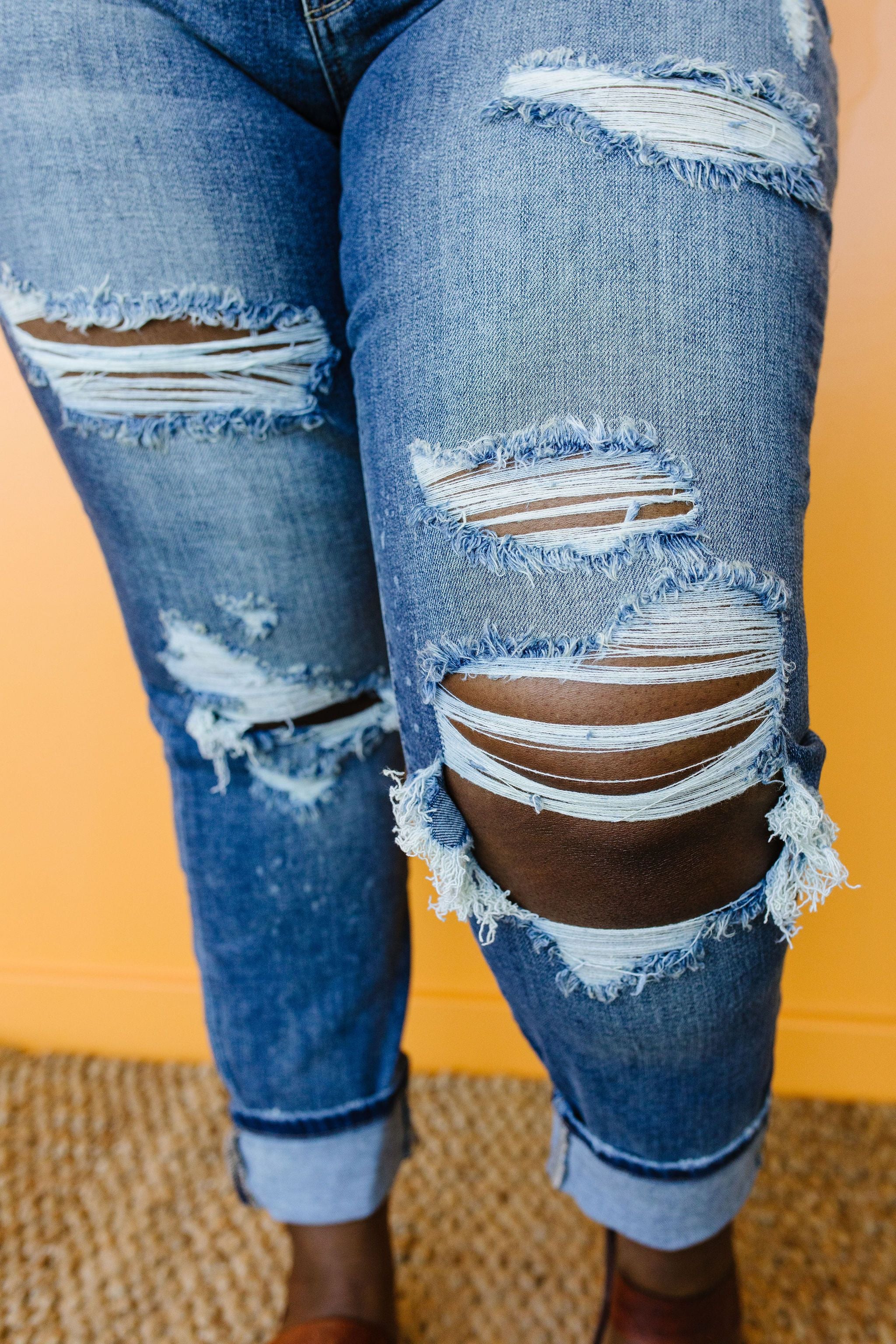 Just My Type Destroyed Boyfriend Jeans