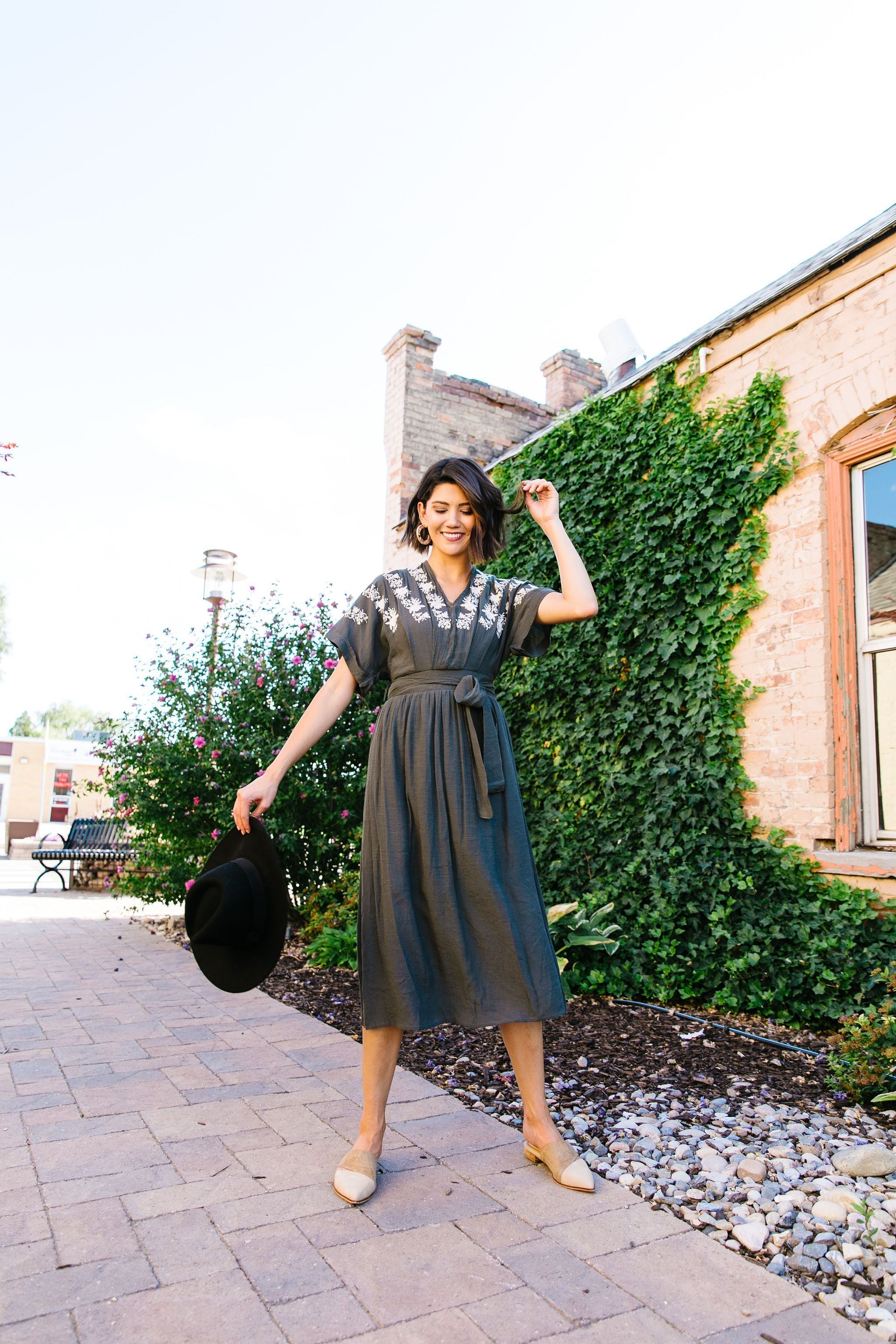 Kiss And Tell Embroidered Kimono Dress