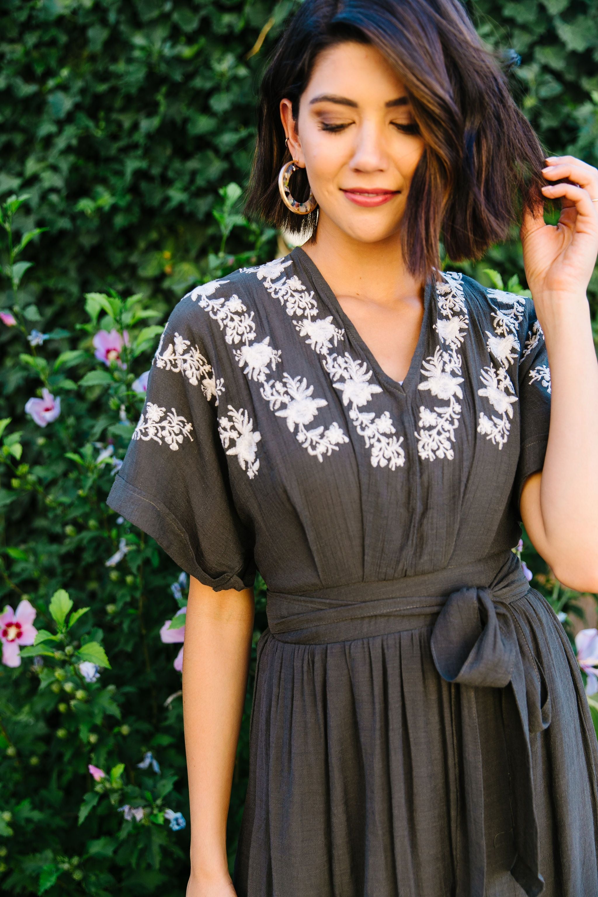 Kiss And Tell Embroidered Kimono Dress