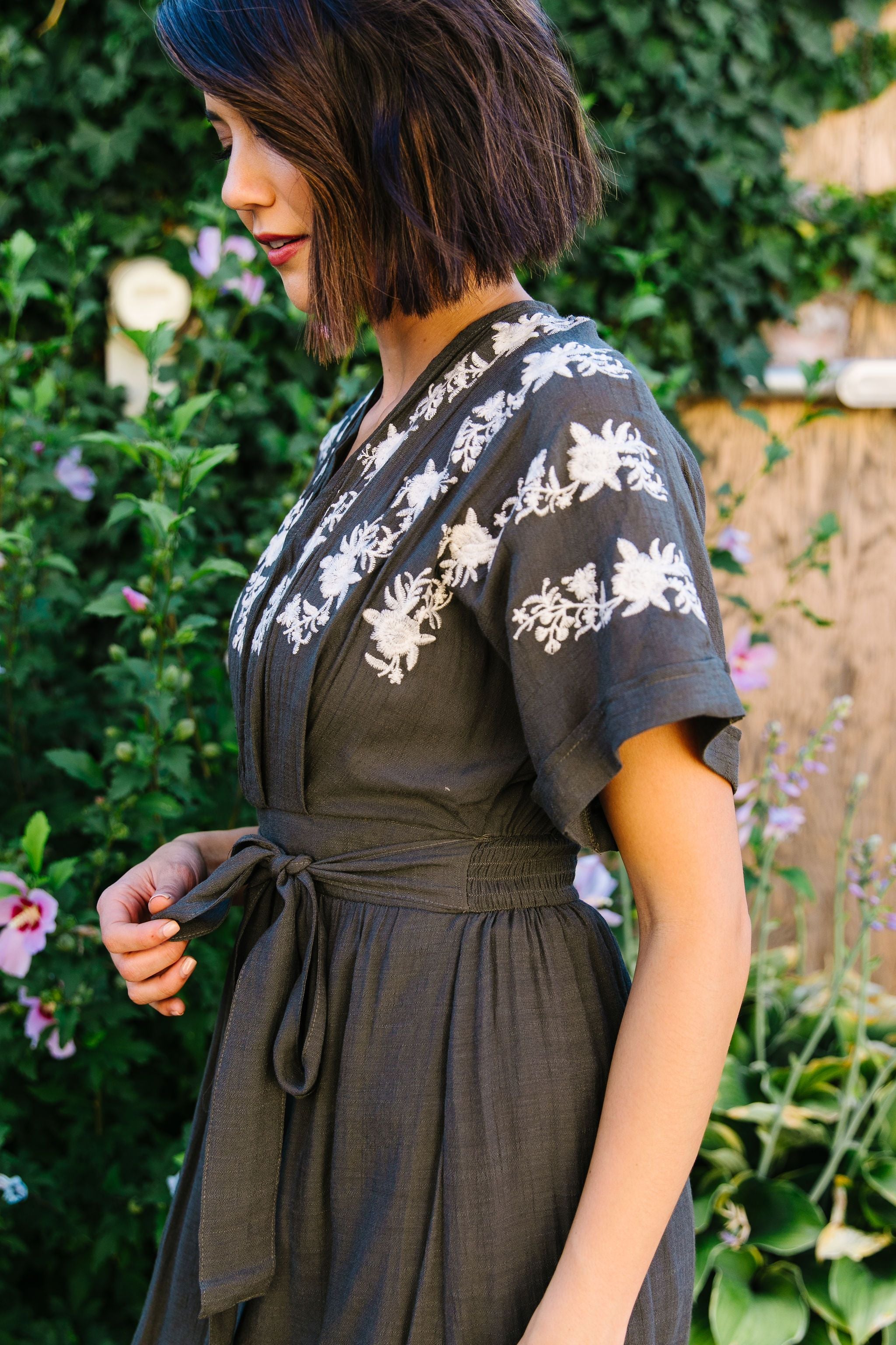 Kiss And Tell Embroidered Kimono Dress