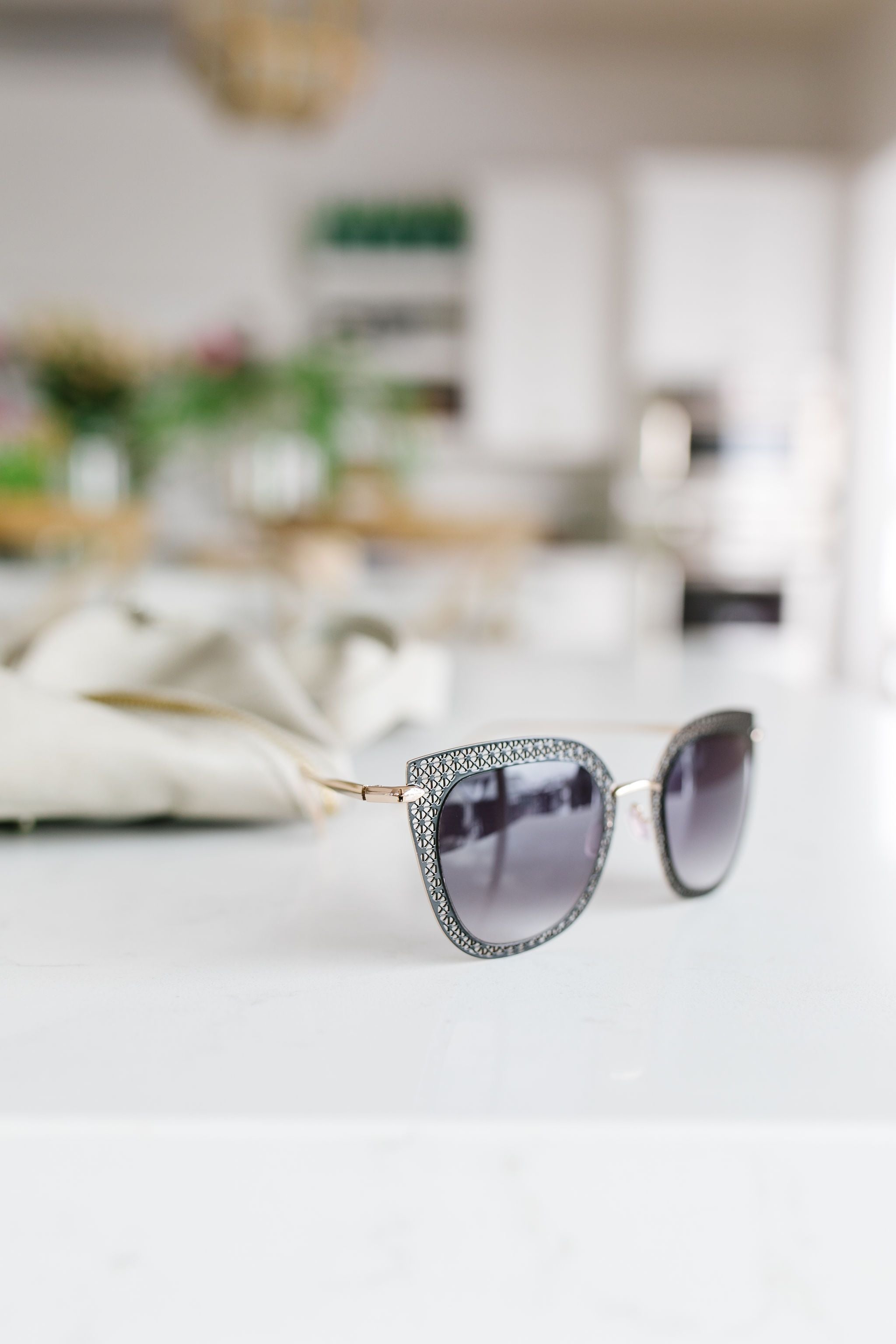 Latticework Cat Eye Sunglasses