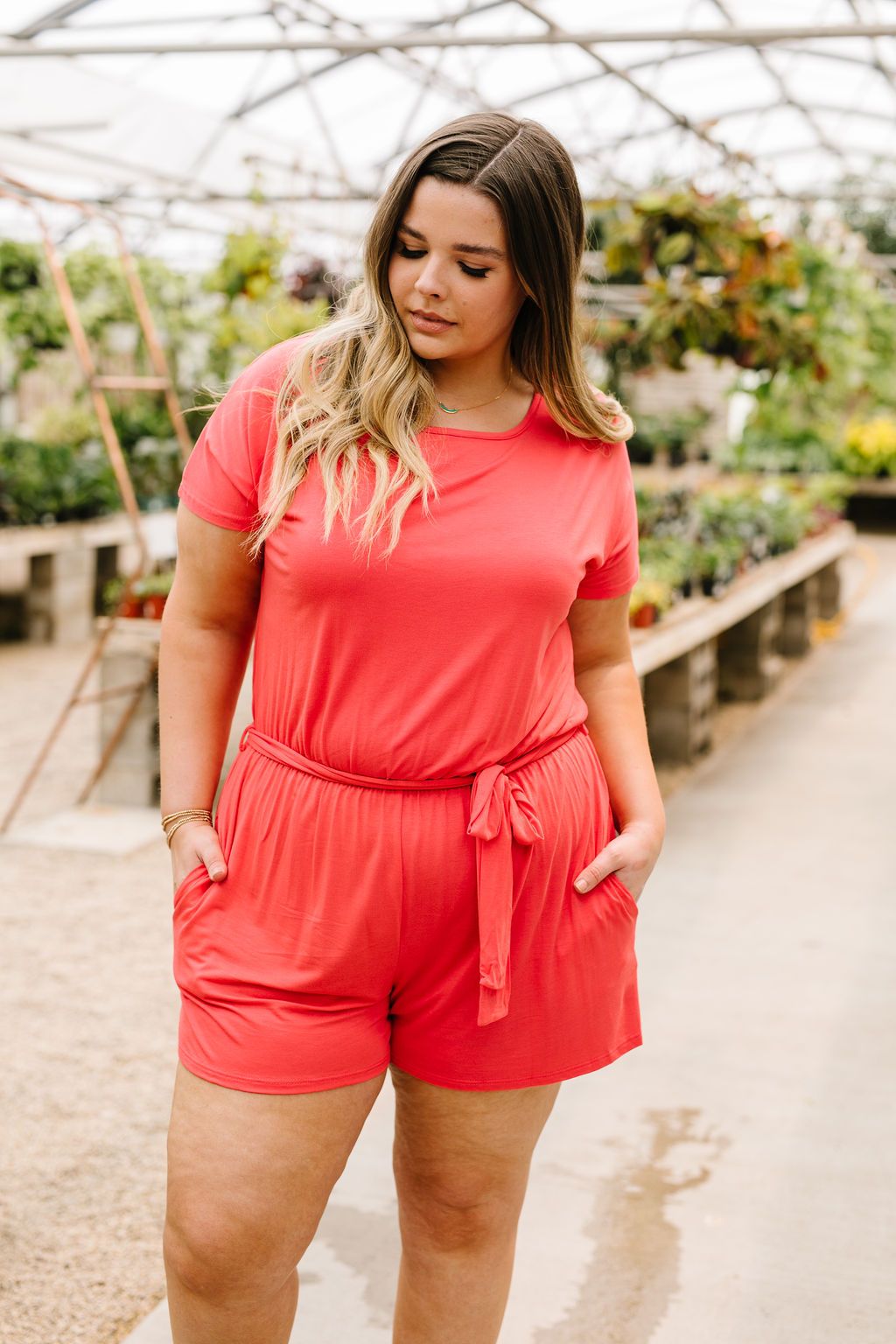 Laurel Coral Romper