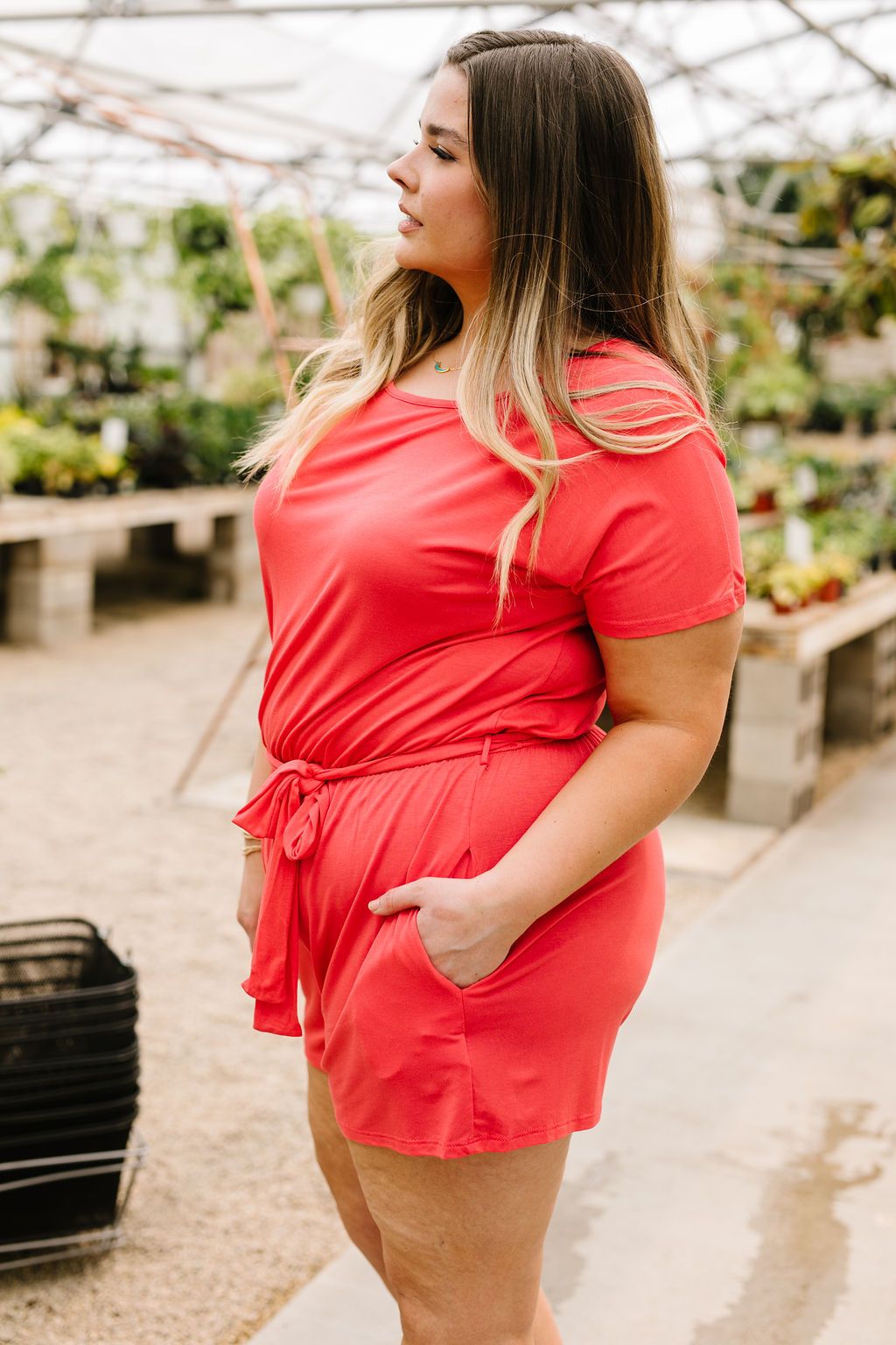 Laurel Coral Romper