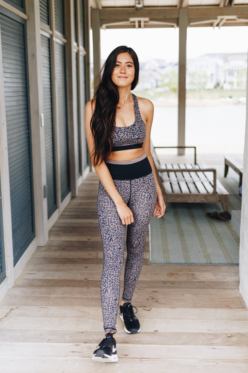 Leopard Print Racerback Sports Bra