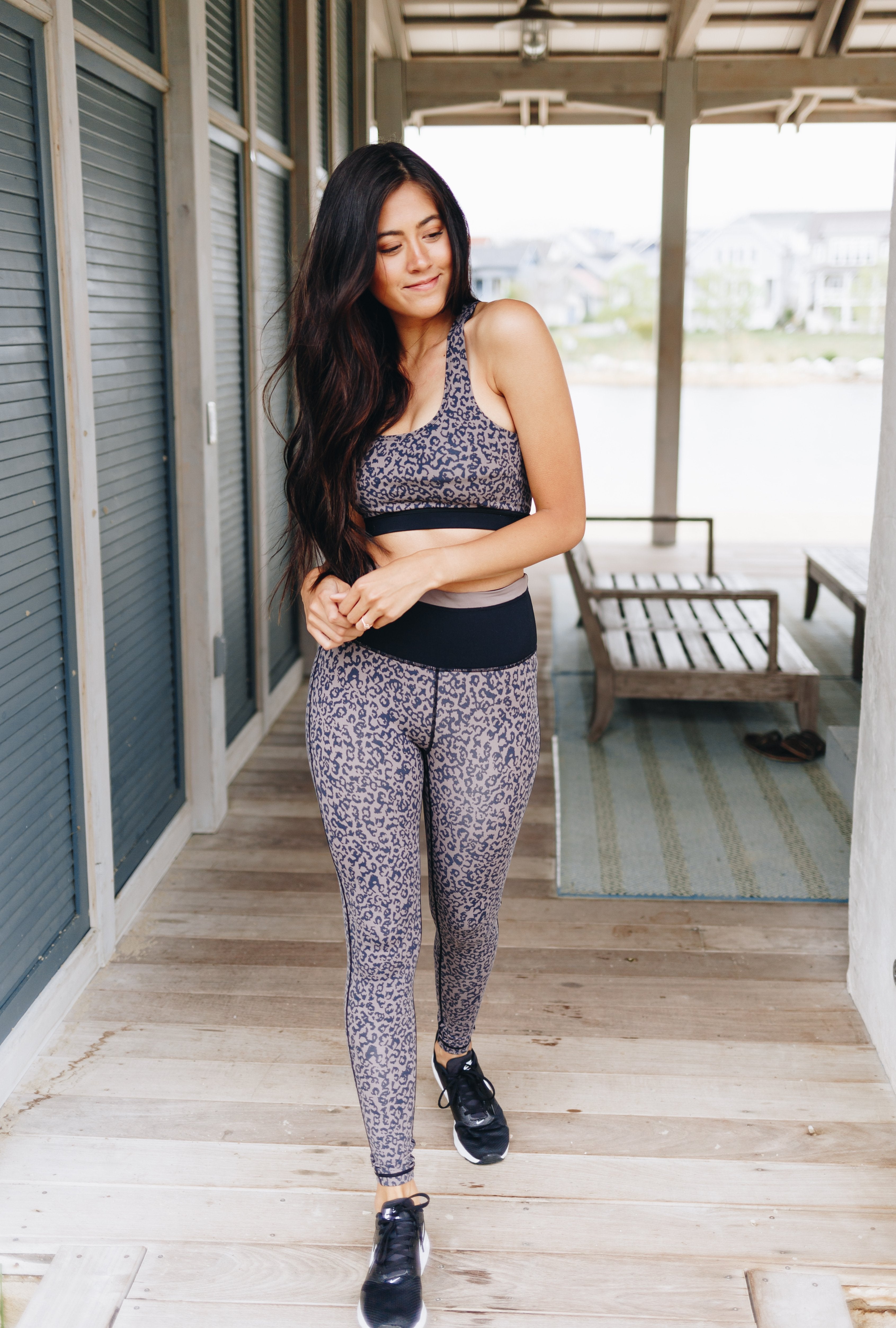 Leopard Print Racerback Sports Bra
