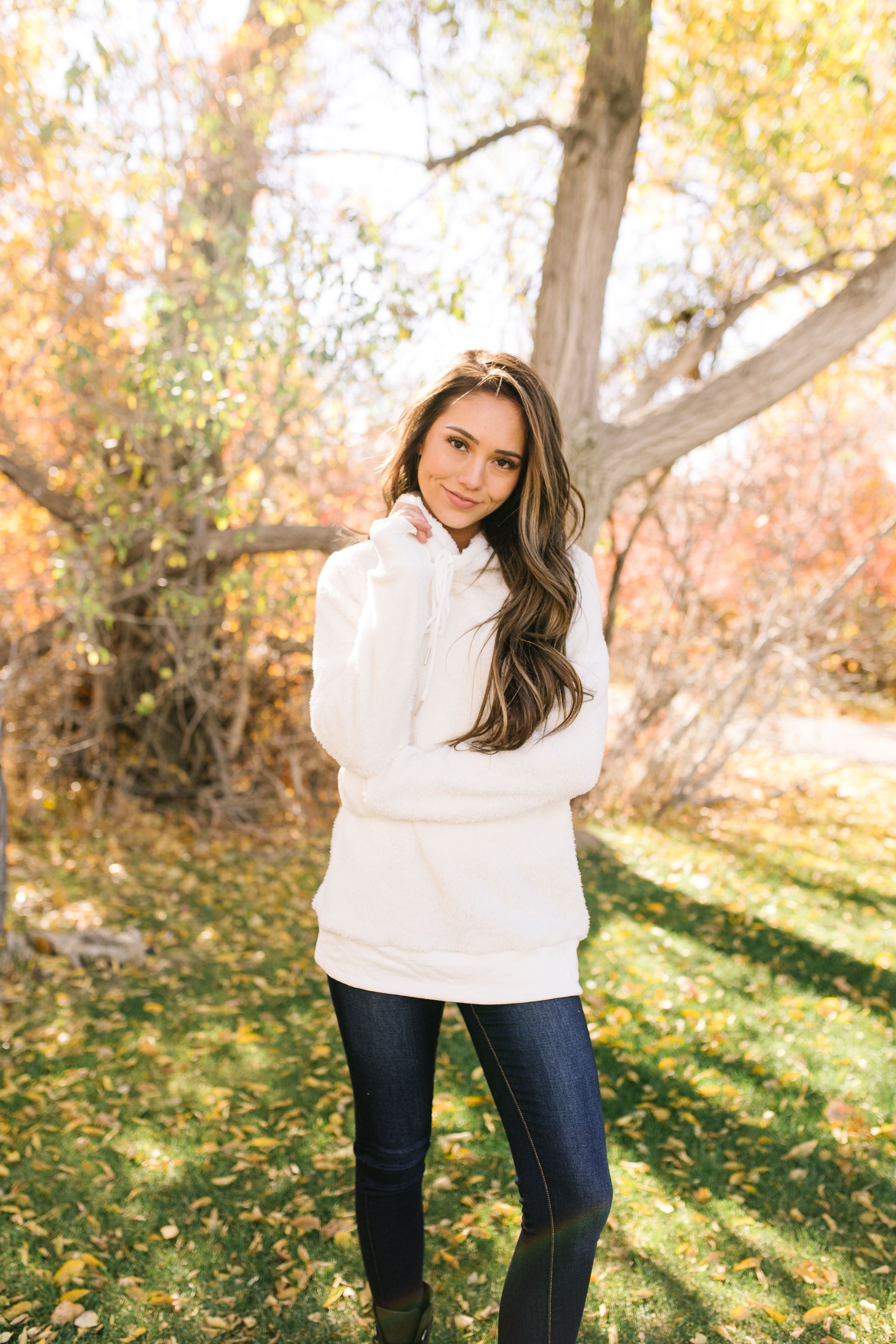Let it Snow Cowl Neck In Winter White - ALL SALES FINAL