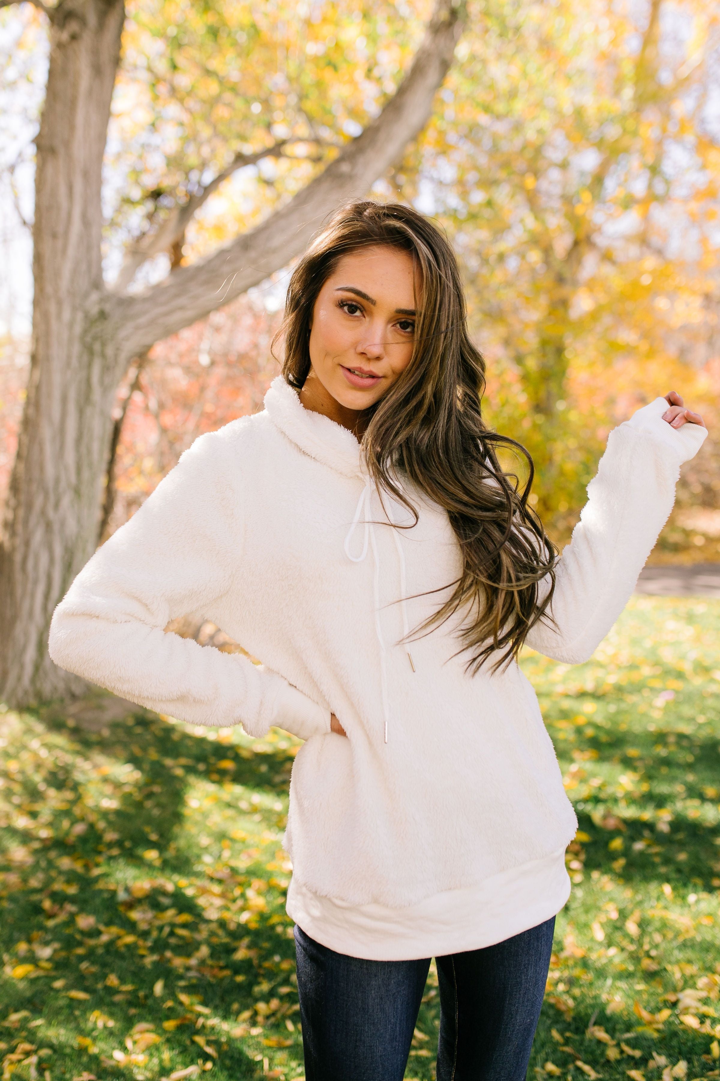 Let it Snow Cowl Neck In Winter White - ALL SALES FINAL