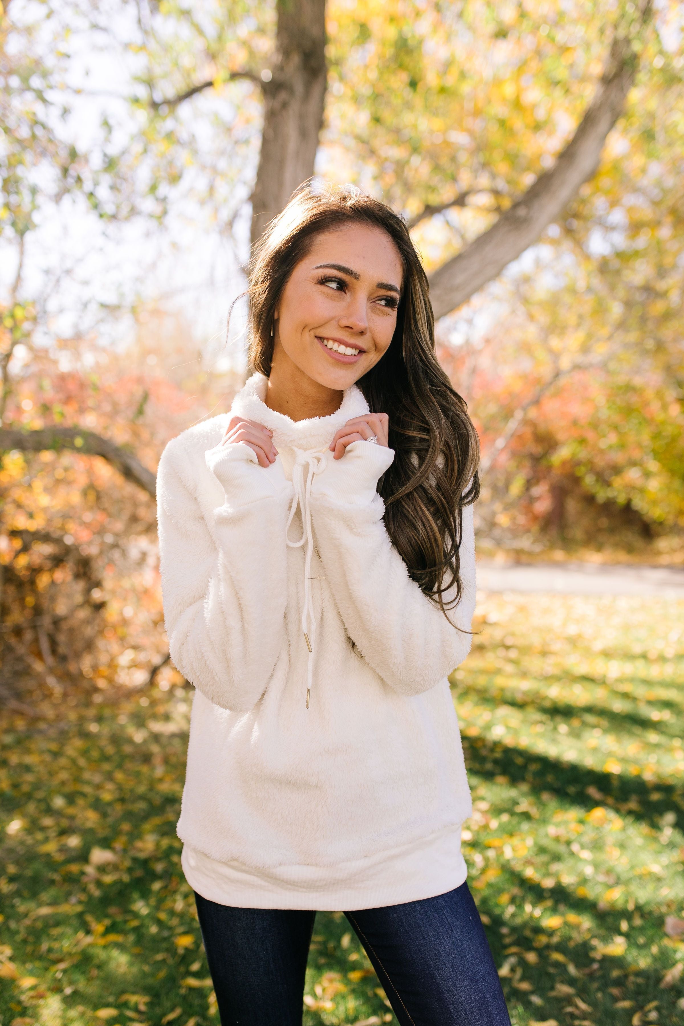 Let it Snow Cowl Neck In Winter White - ALL SALES FINAL