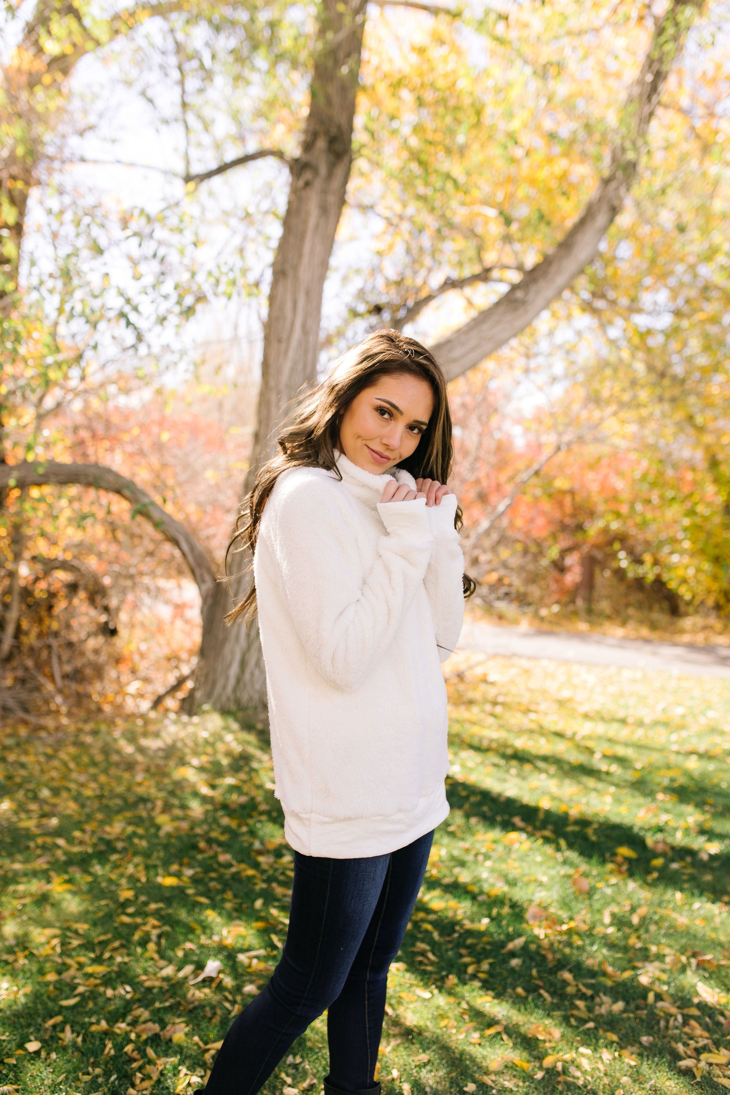 Let it Snow Cowl Neck In Winter White - ALL SALES FINAL
