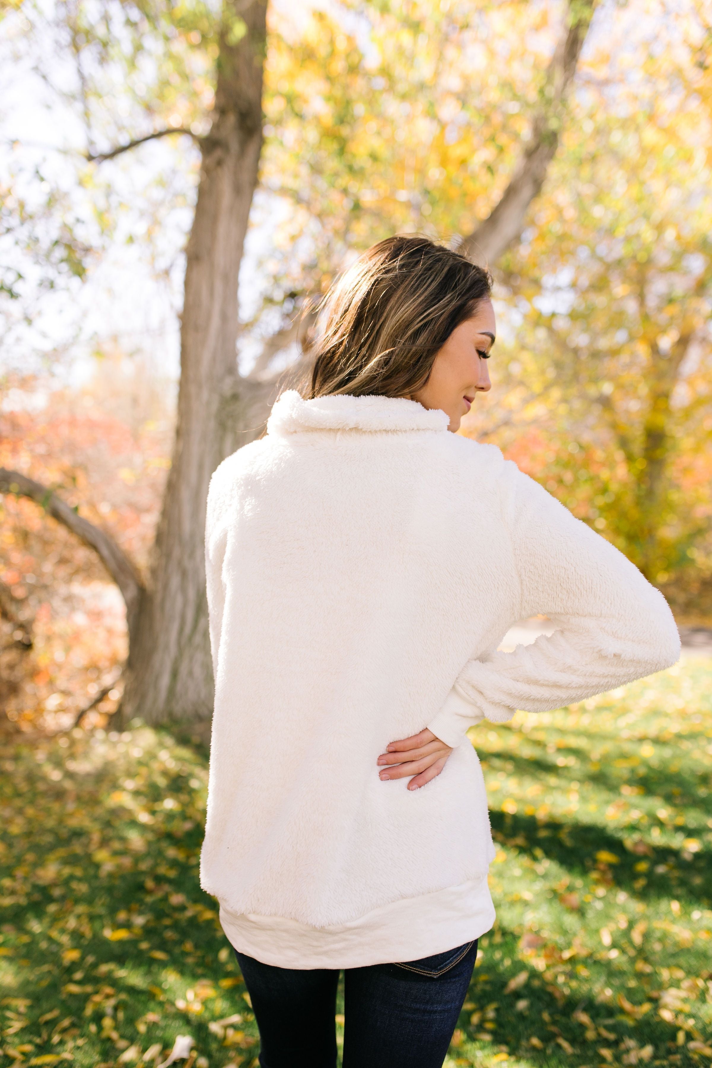 Let it Snow Cowl Neck In Winter White - ALL SALES FINAL