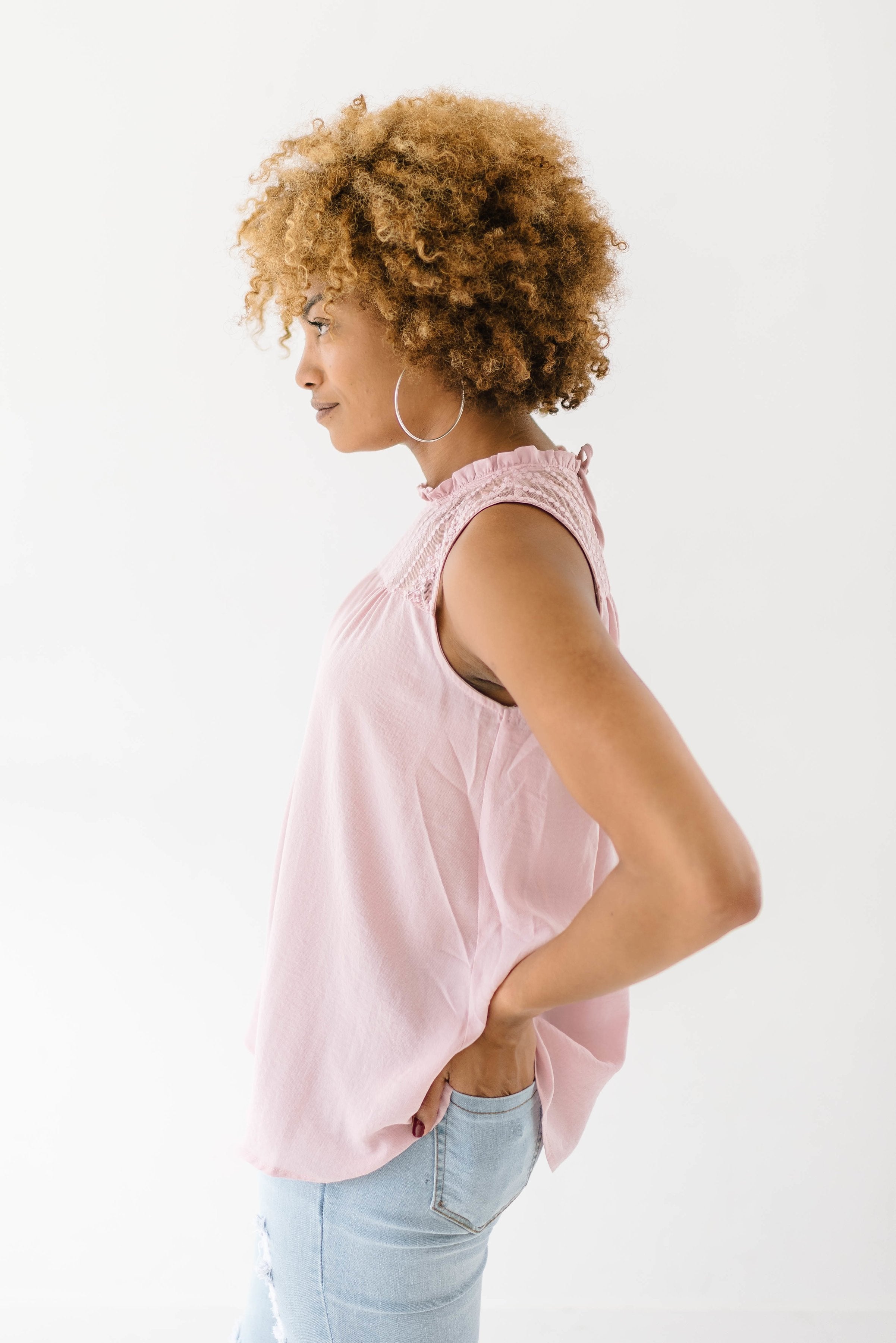 Lexie Lace Top in Blush