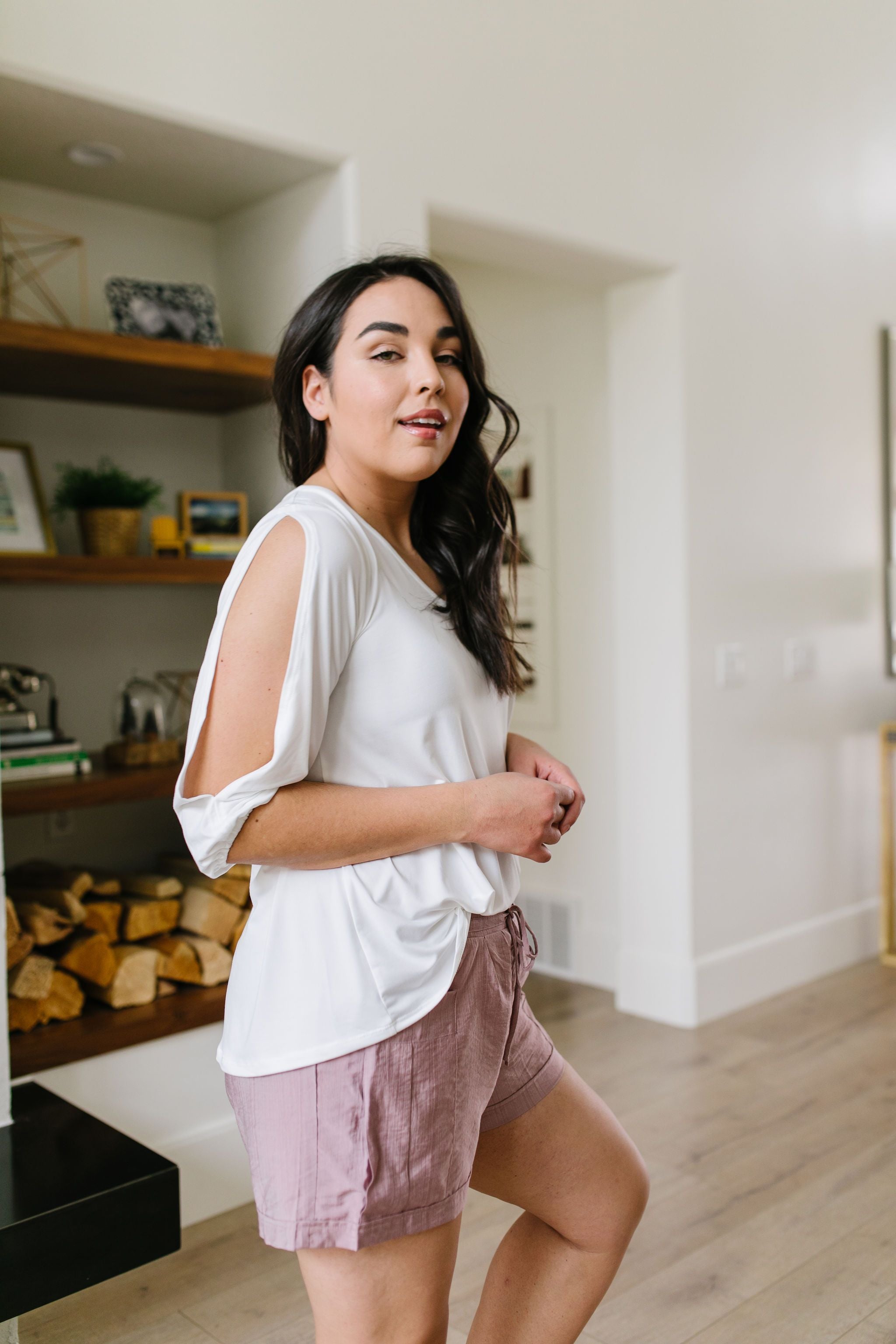 Lickity Split Sleeve Blouse In Ivory