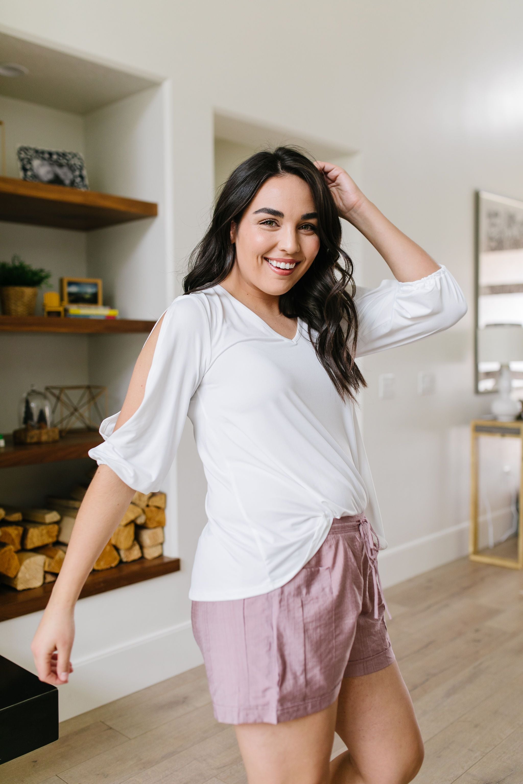 Lickity Split Sleeve Blouse In Ivory