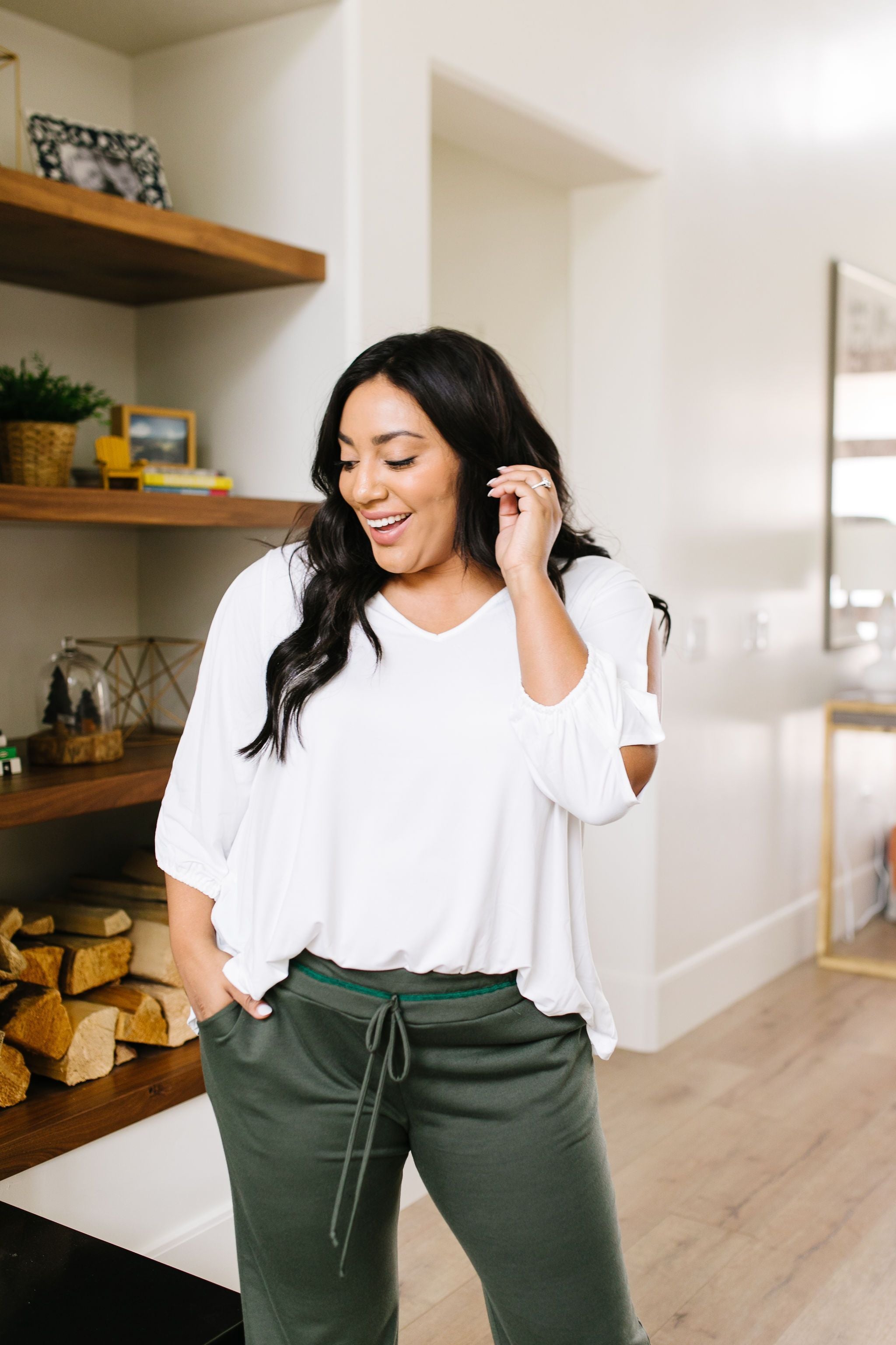 Lickity Split Sleeve Blouse In Ivory