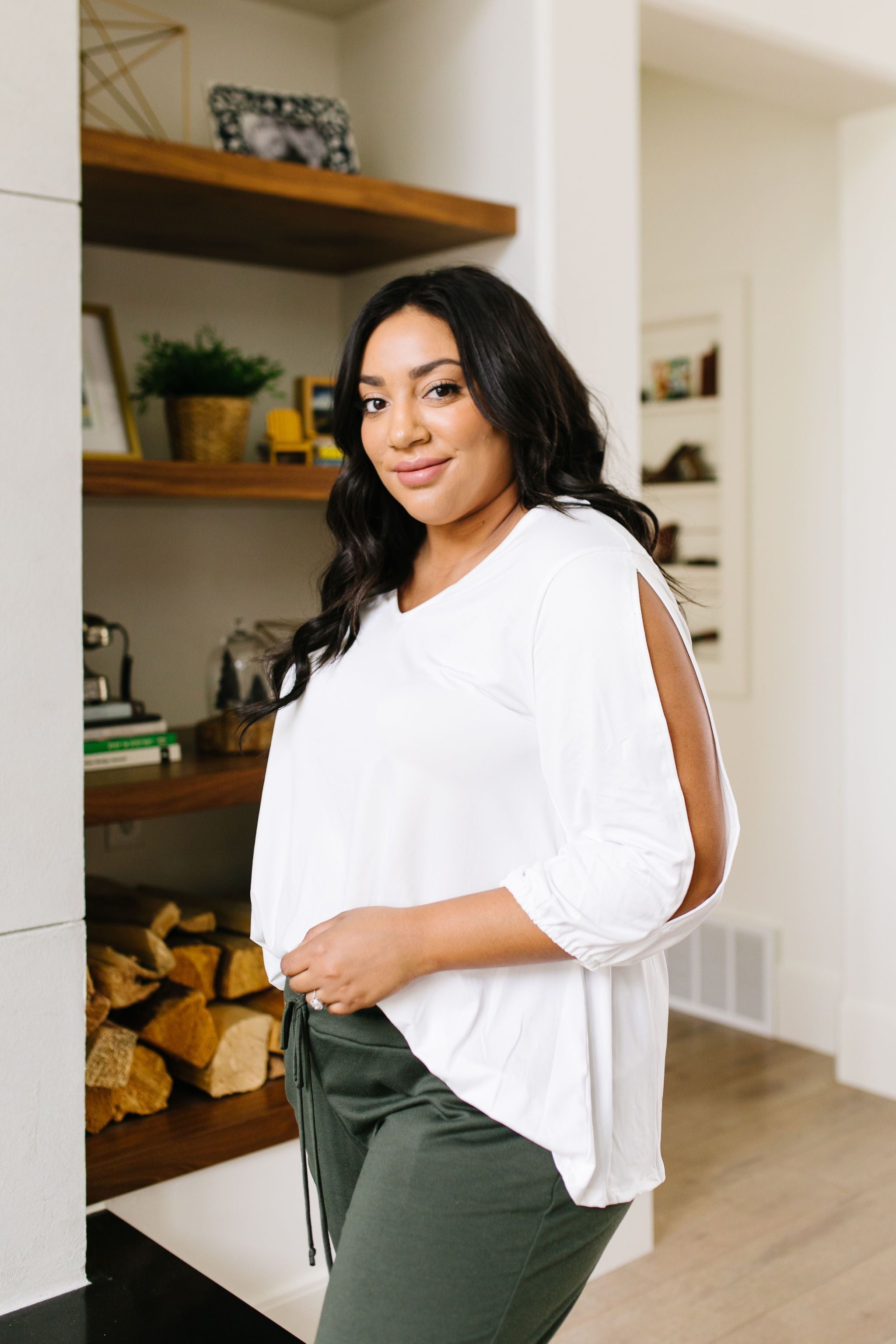 Lickity Split Sleeve Blouse In Ivory