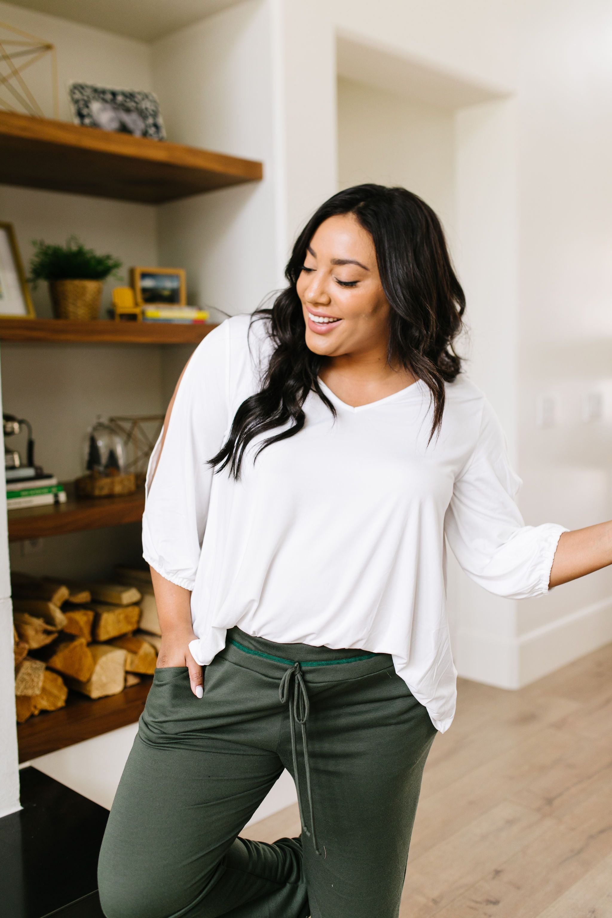 Lickity Split Sleeve Blouse In Ivory