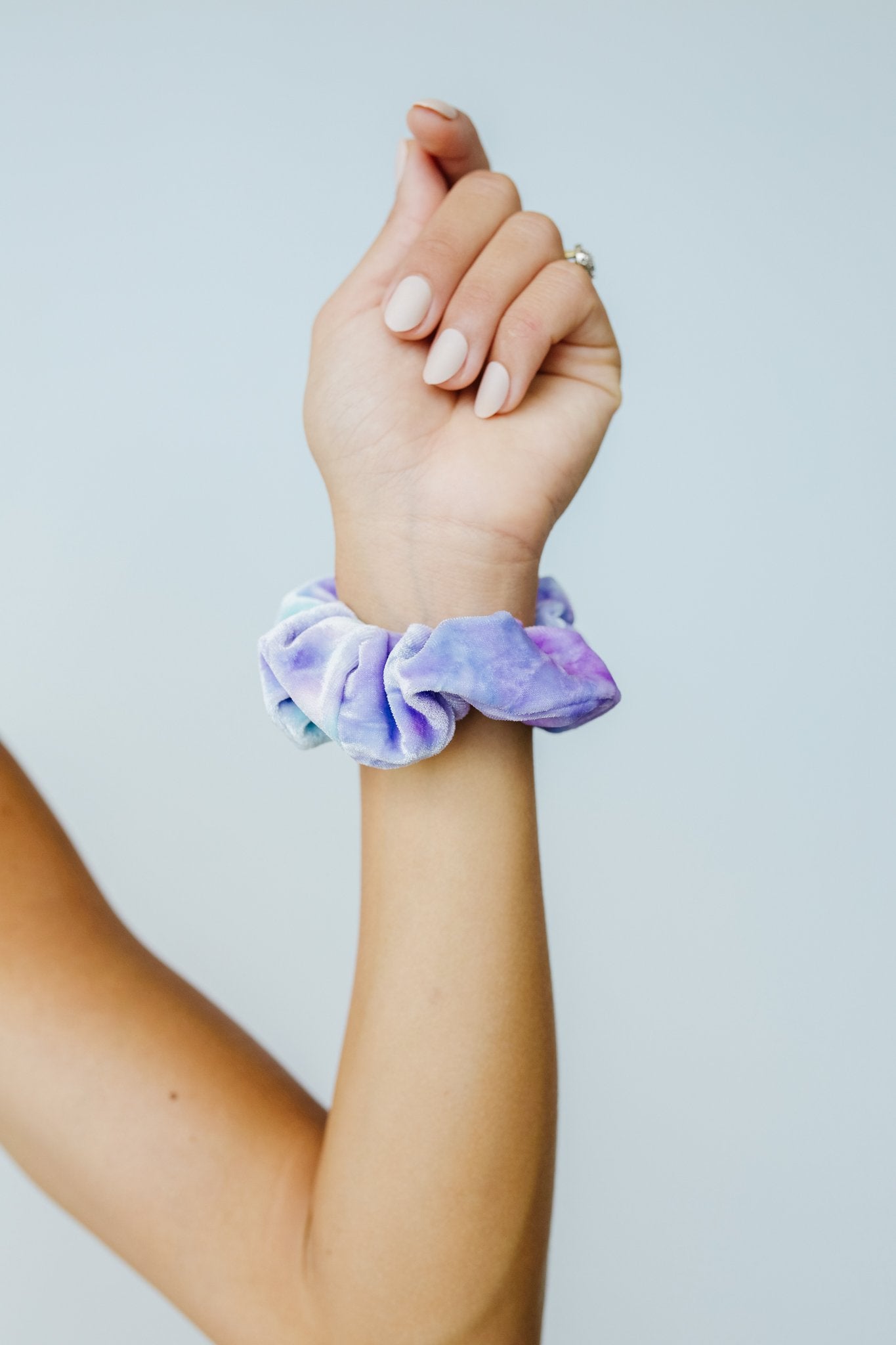 Life Saver Velvet Scrunchie In Blue