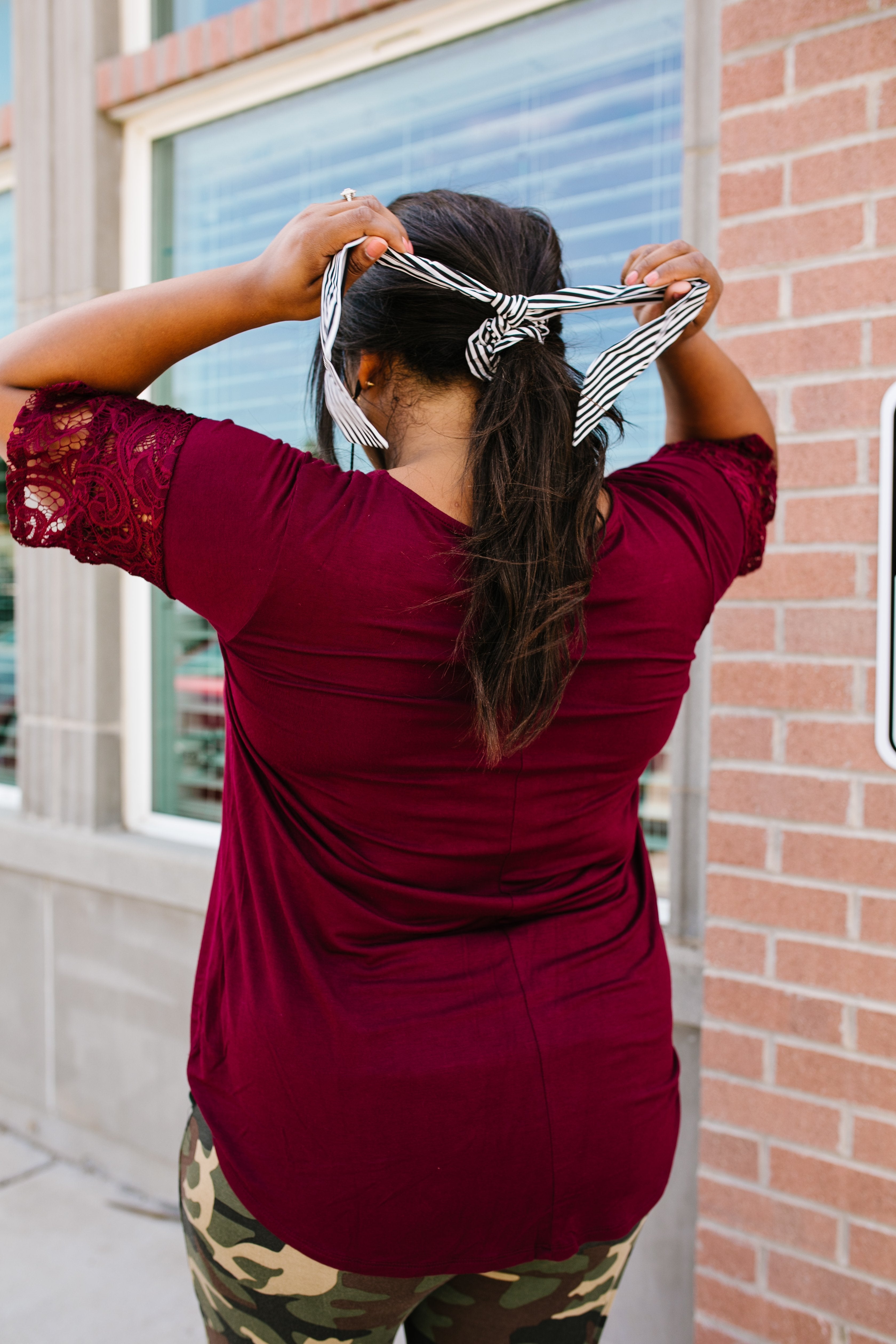 Long Striped Tying Scrunchie