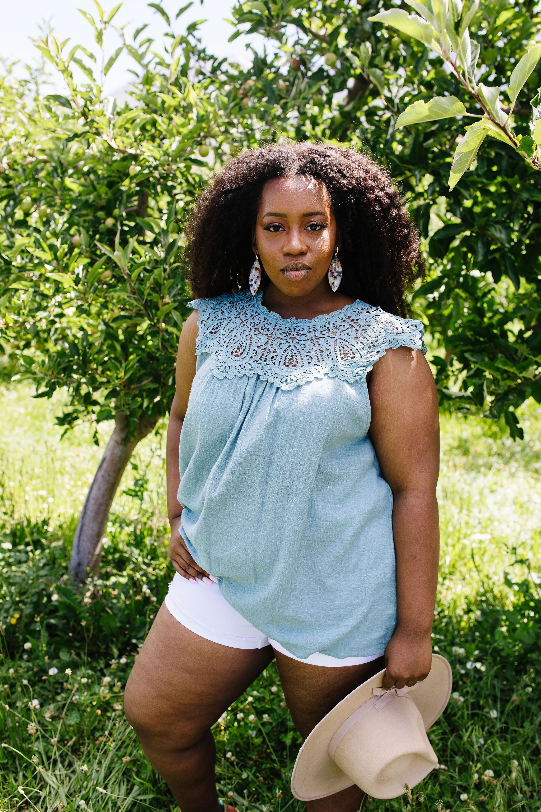 Lovely Laura Lace Yoke Blouse
