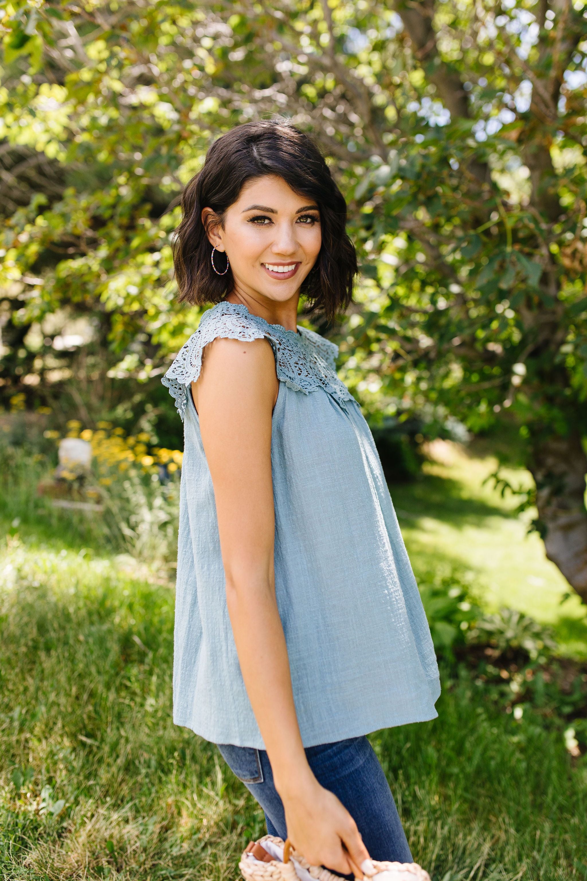 Lovely Laura Lace Yoke Blouse