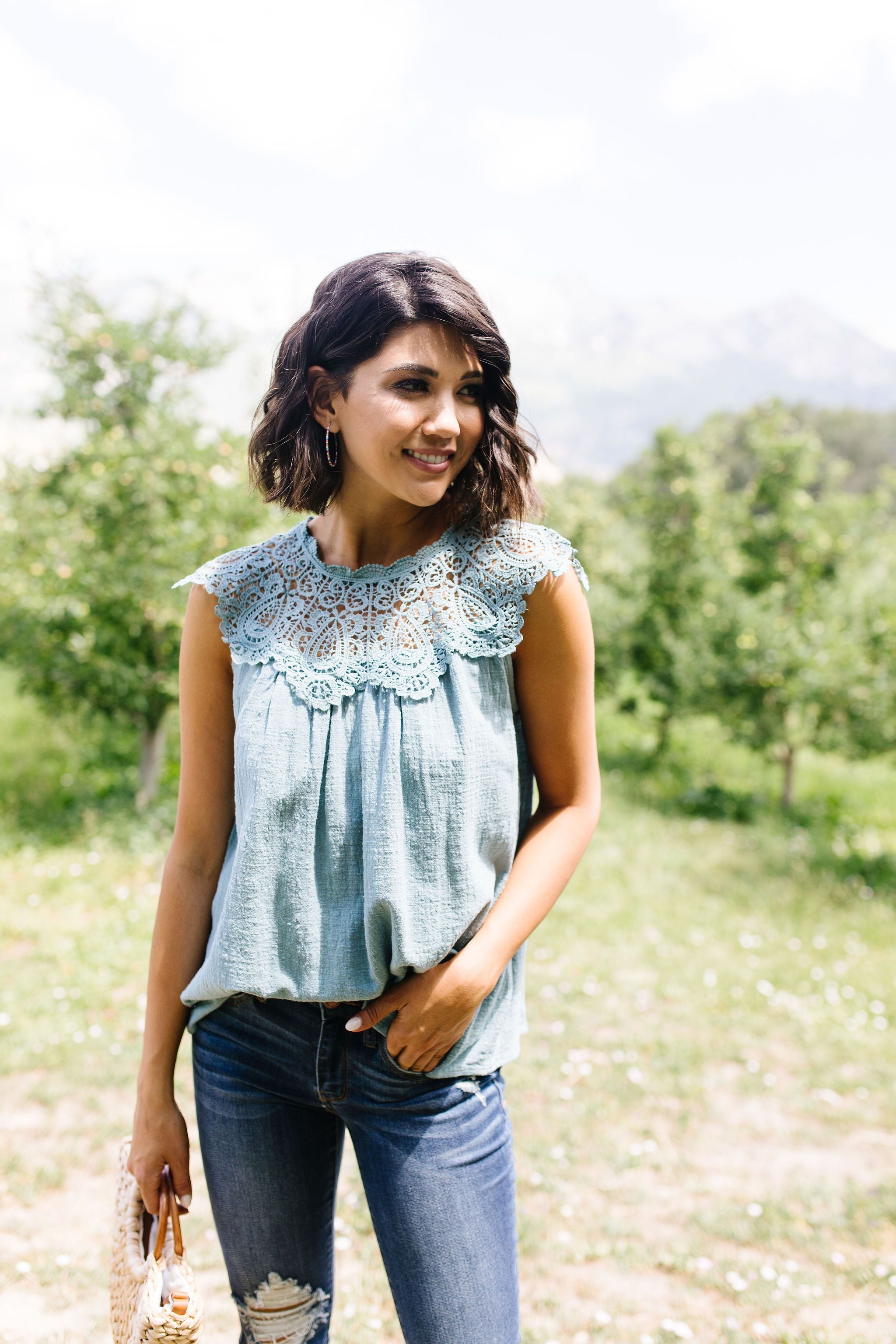 Lovely Laura Lace Yoke Blouse