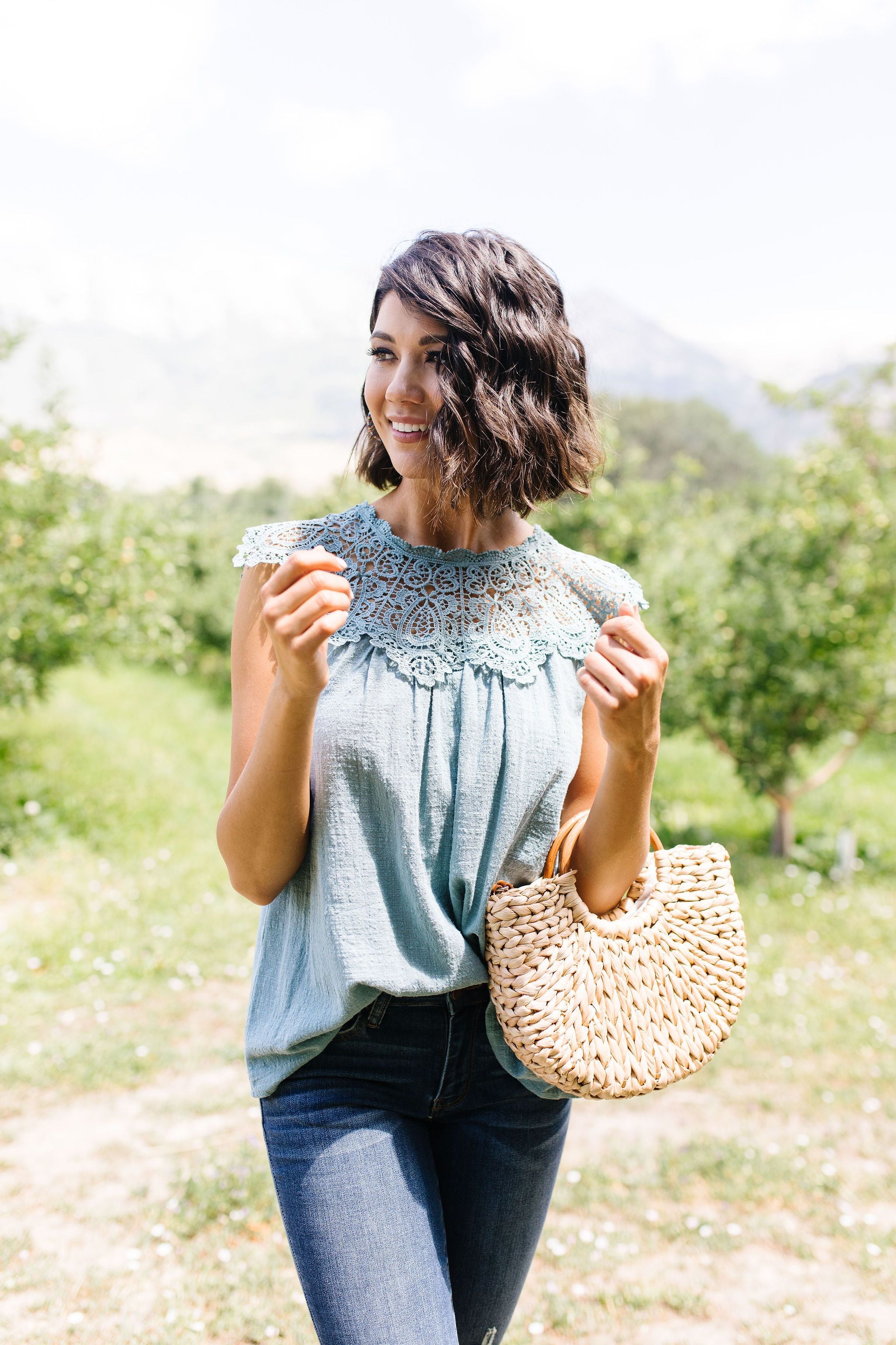 Lovely Laura Lace Yoke Blouse