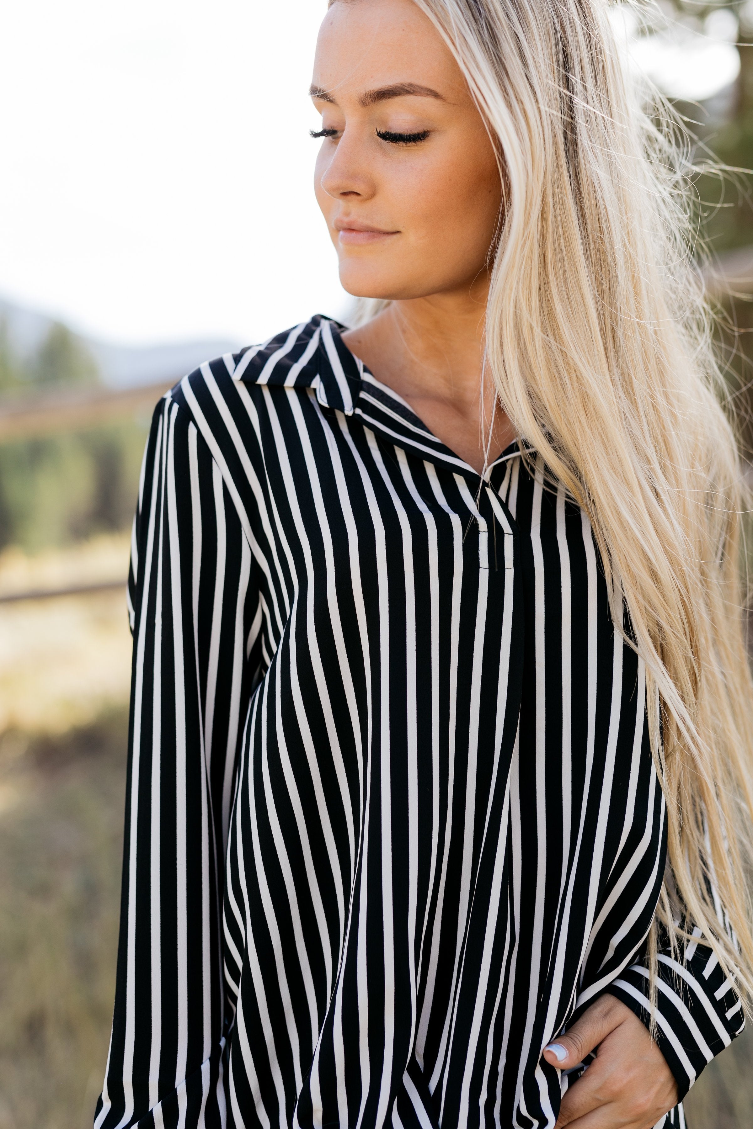 Make The Call Striped Top