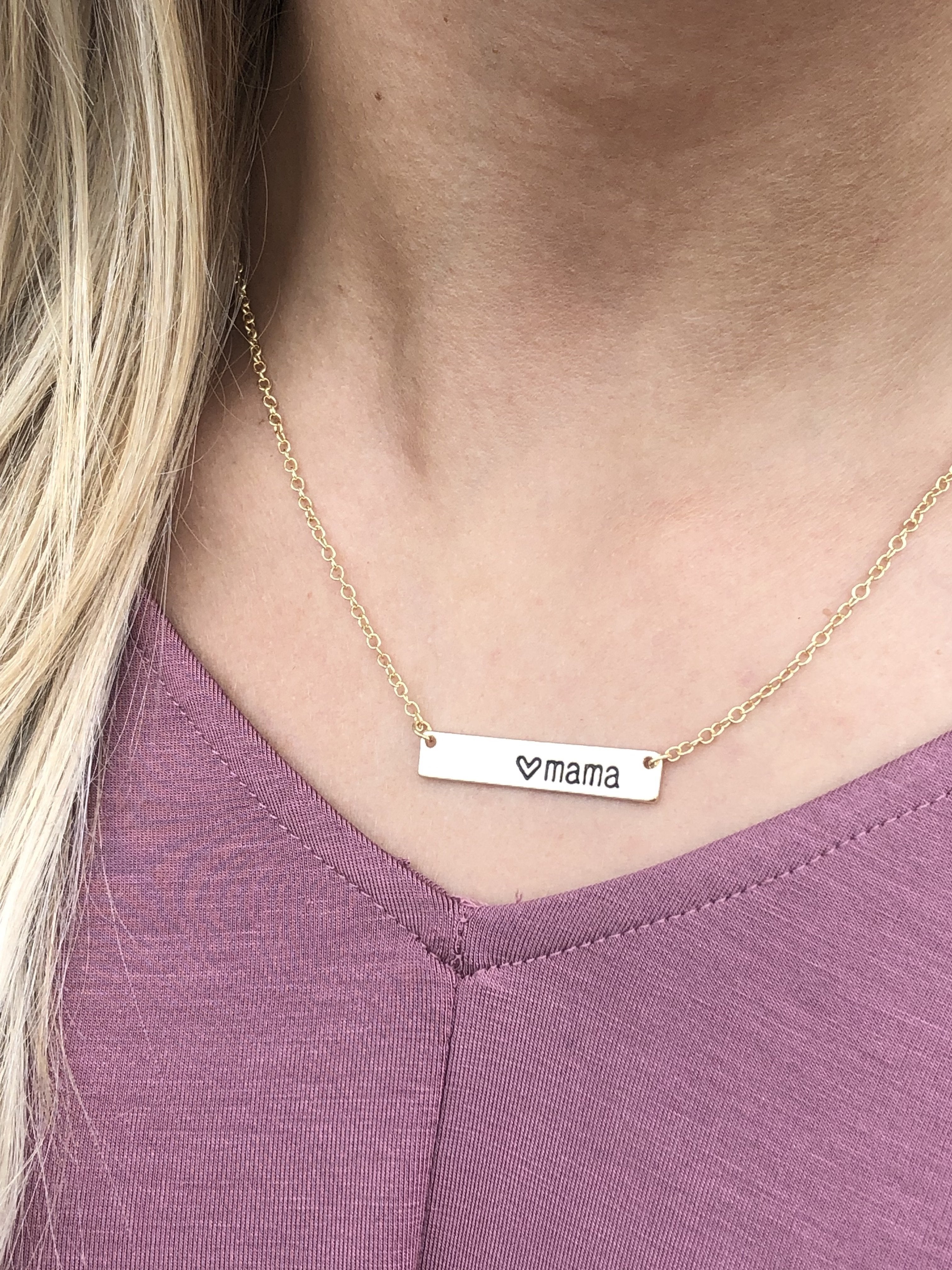 Mama Gold Bar Necklace