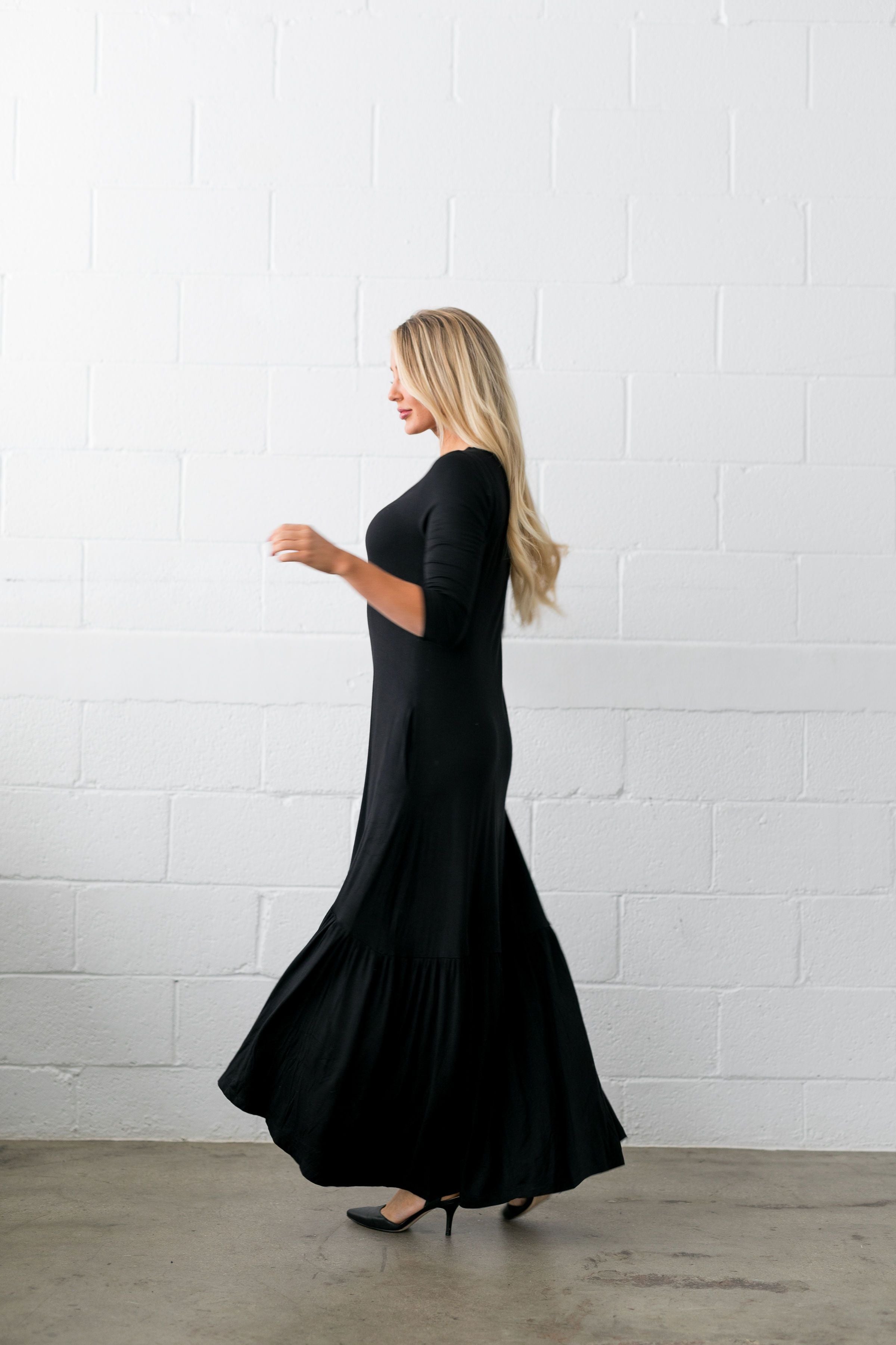 Maximum Impact Ruffle Hem Dress - ALL SALES FINAL