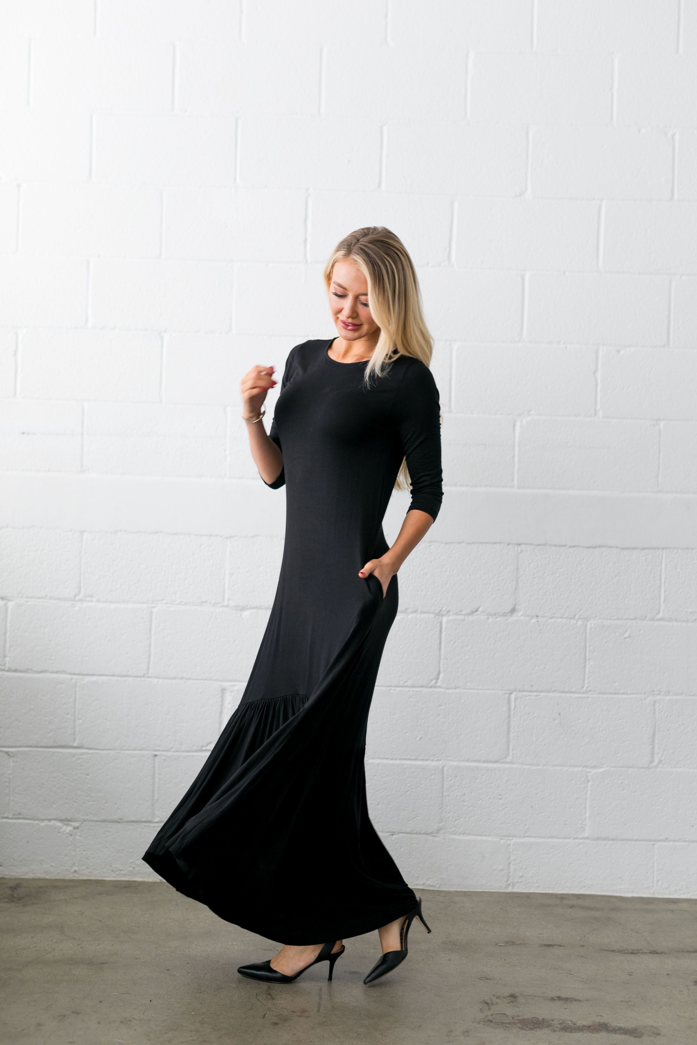 Maximum Impact Ruffle Hem Dress - ALL SALES FINAL