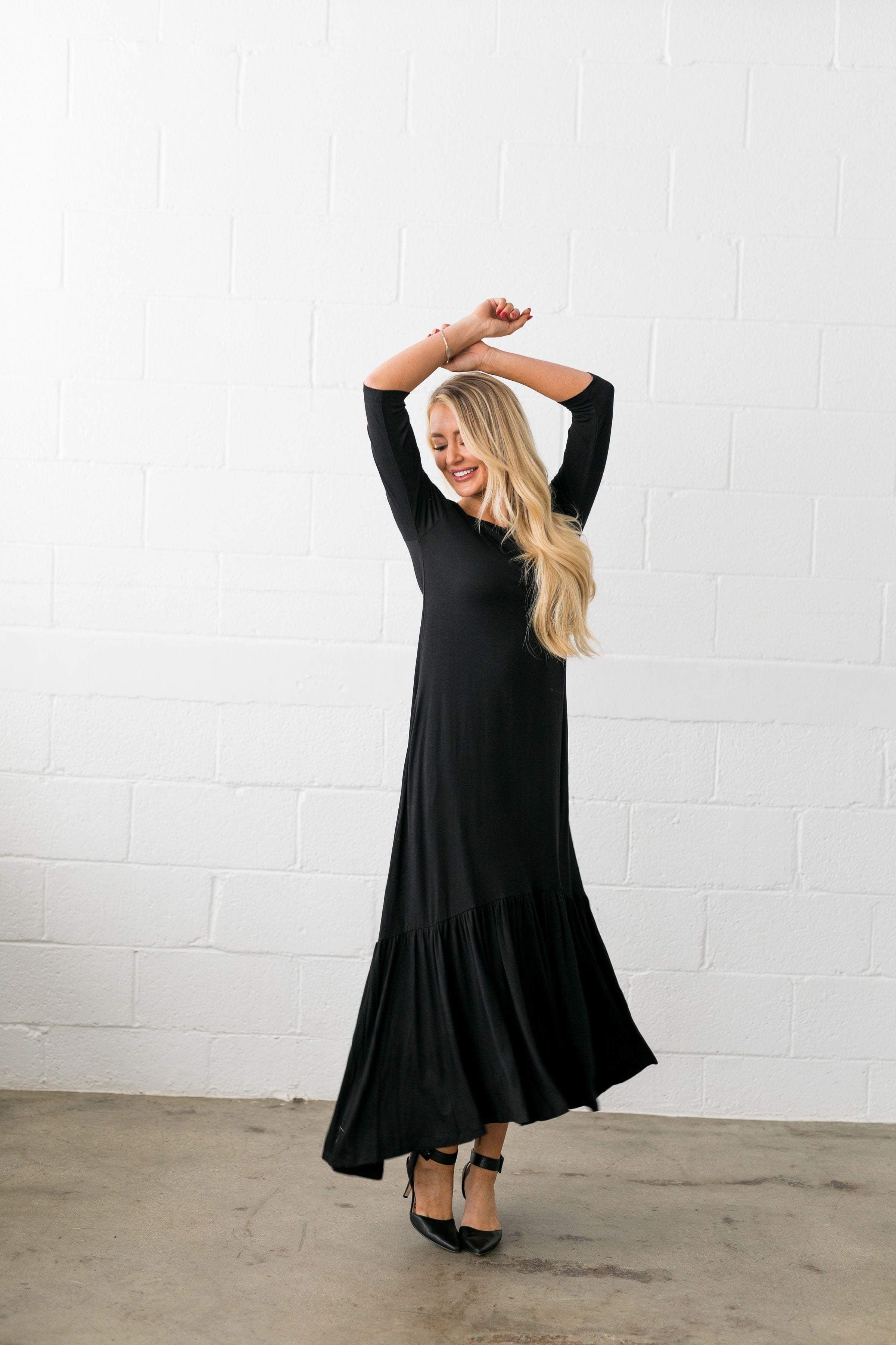 Maximum Impact Ruffle Hem Dress - ALL SALES FINAL