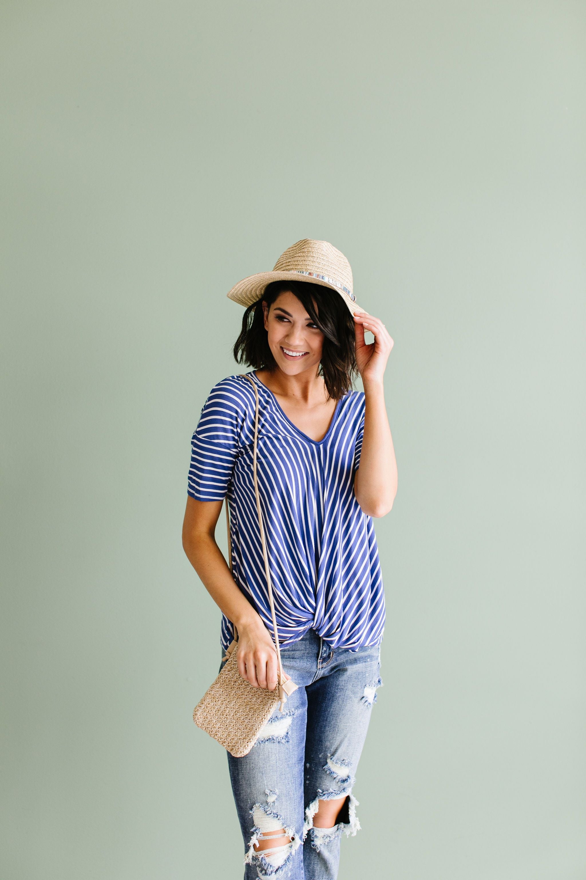 Meeting On The Homefront Top In Cornflower