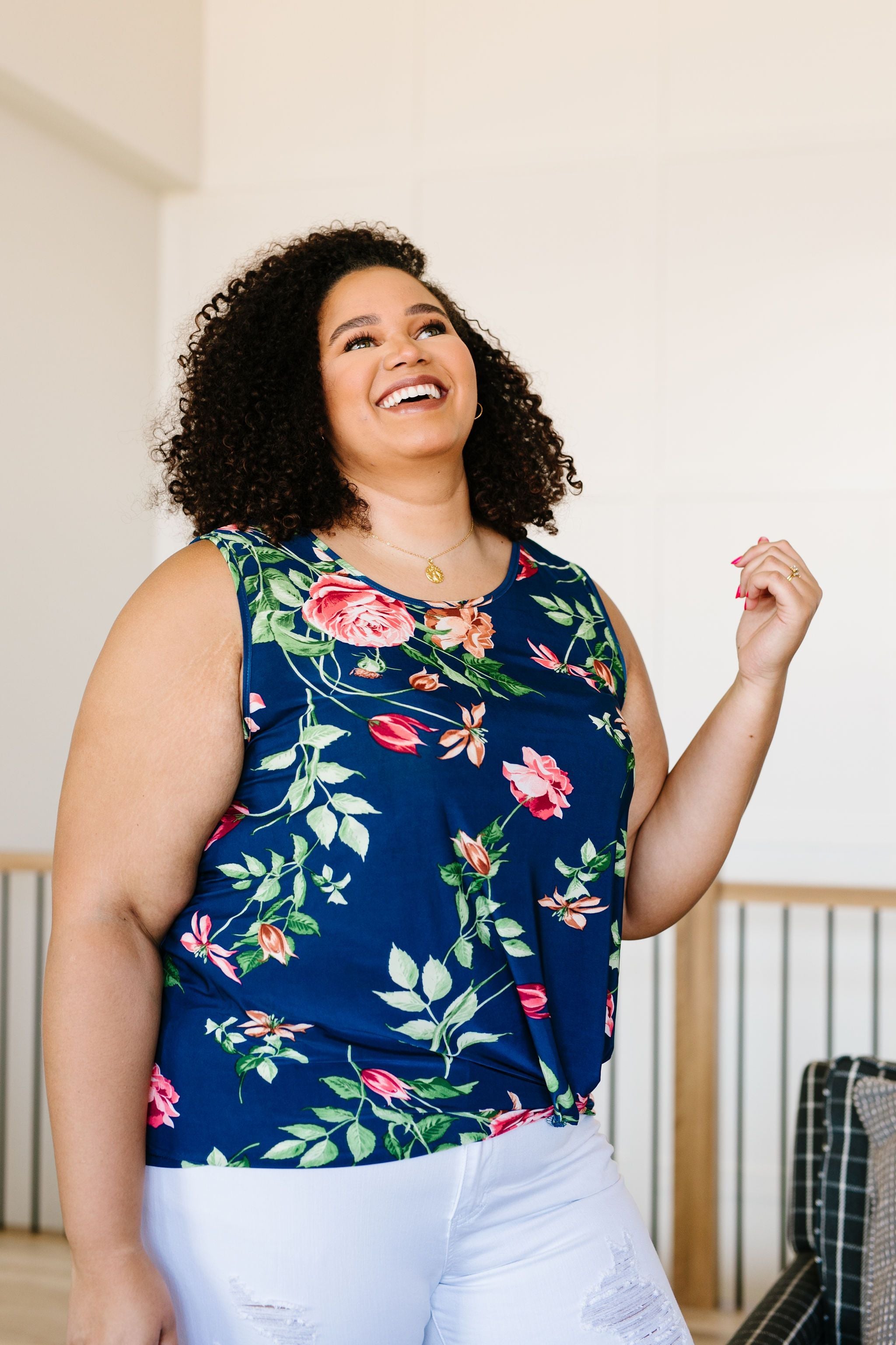 Midnight Blooms Sleeveless Top