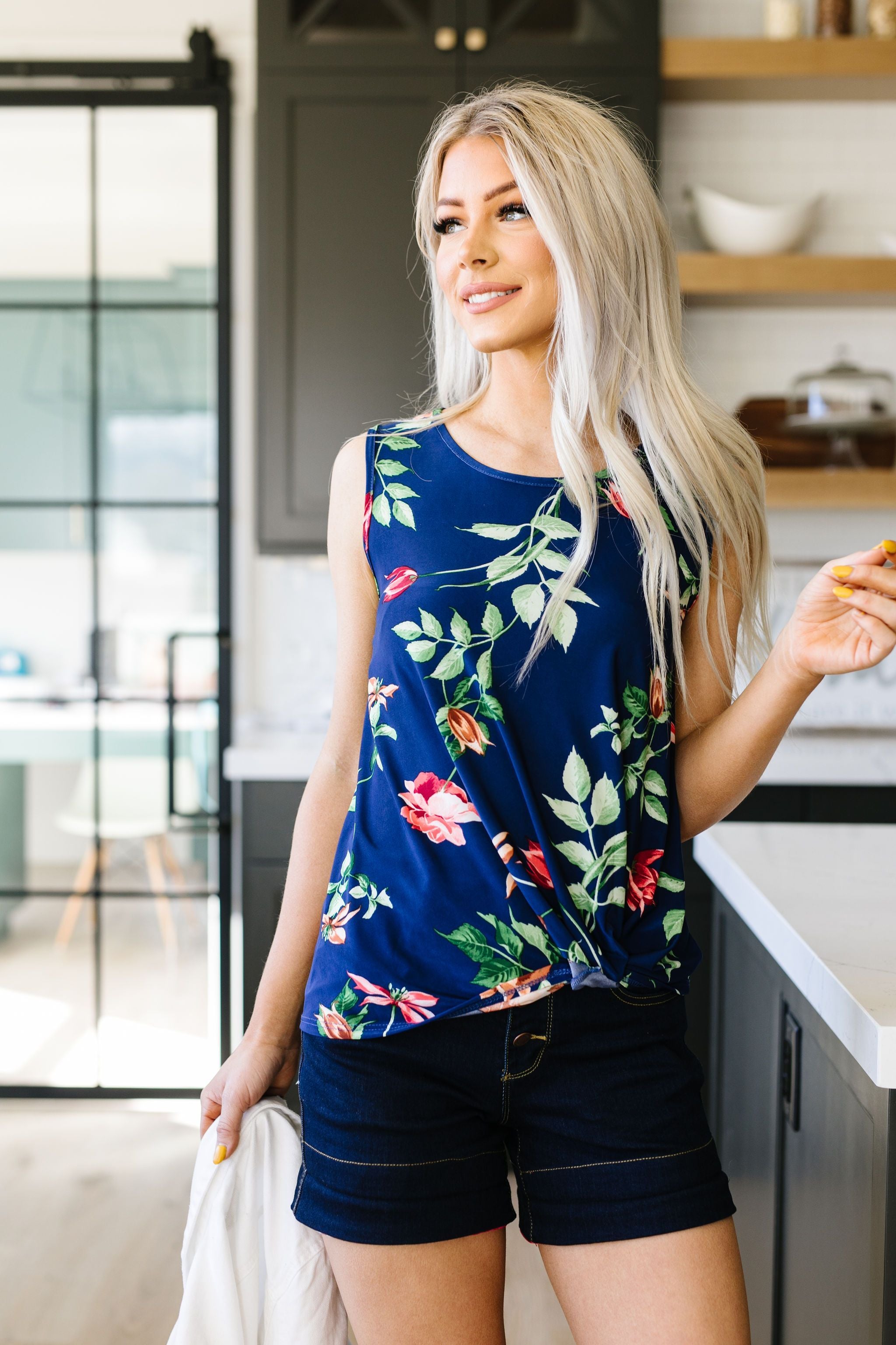 Midnight Blooms Sleeveless Top