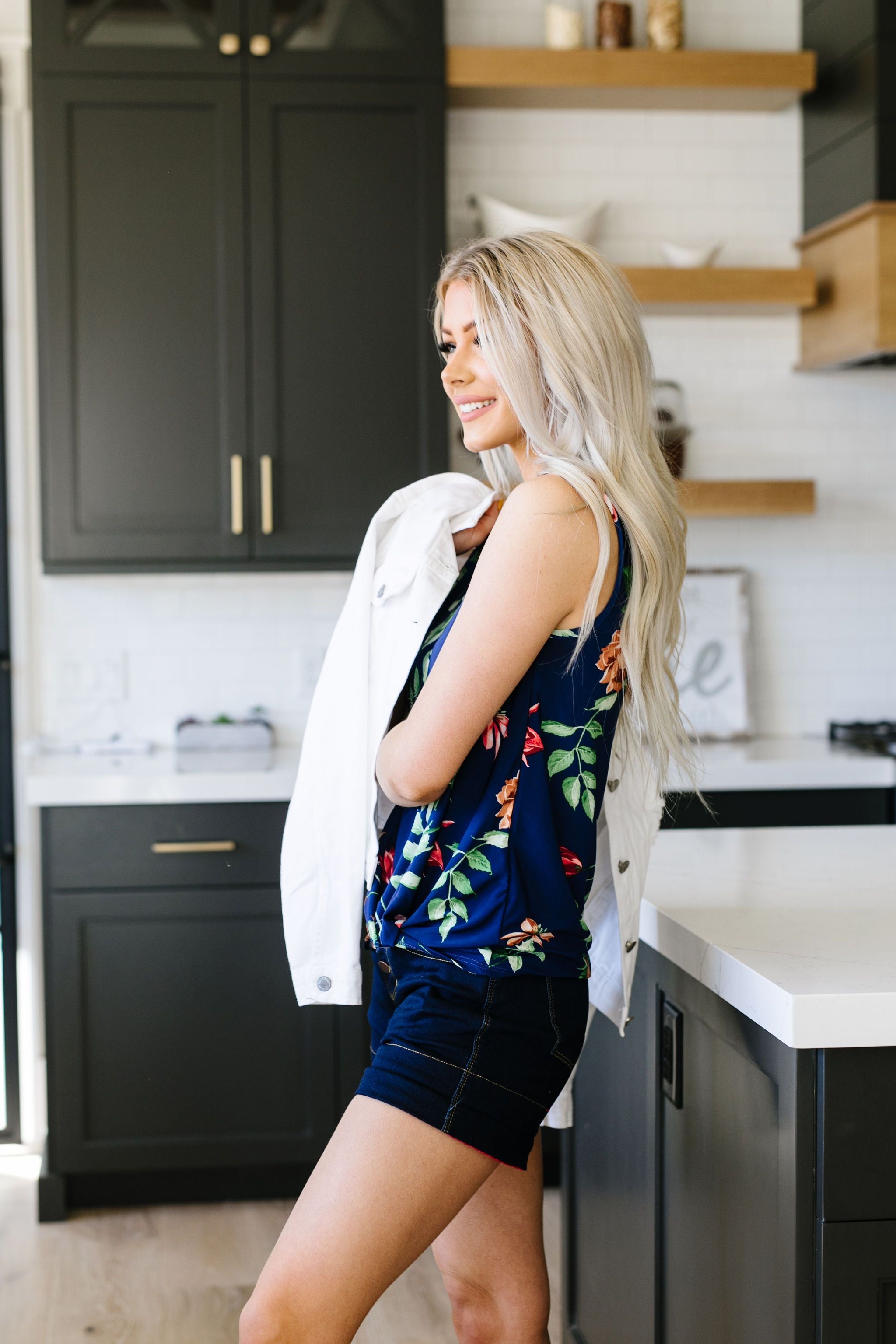 Midnight Blooms Sleeveless Top