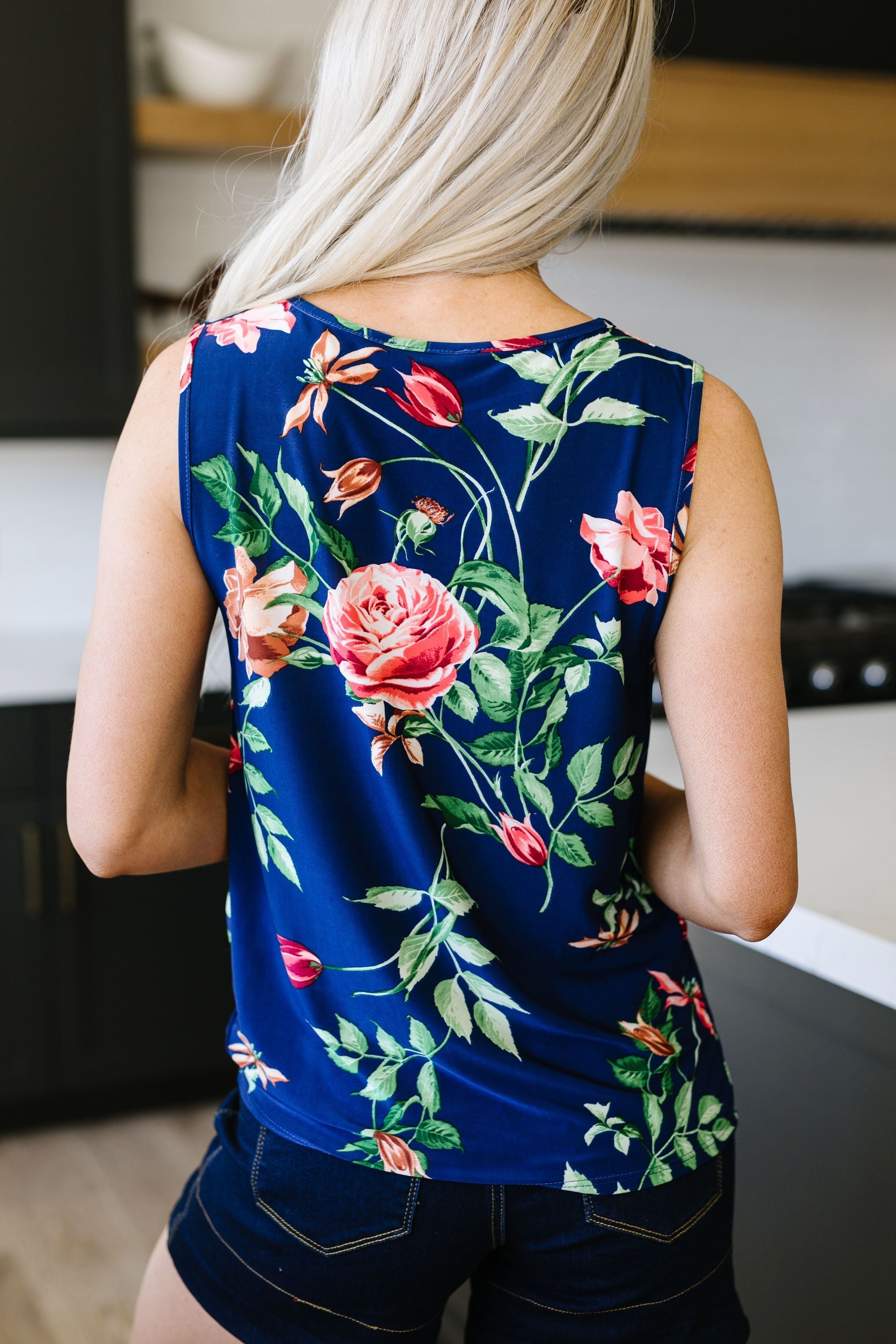 Midnight Blooms Sleeveless Top