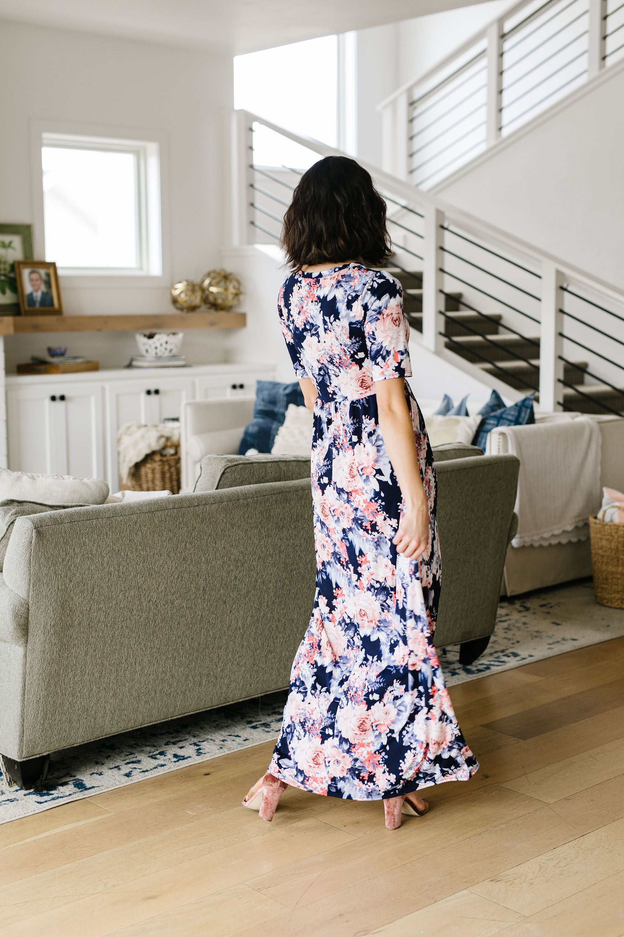Midnight Rendezvous Floral Maxi