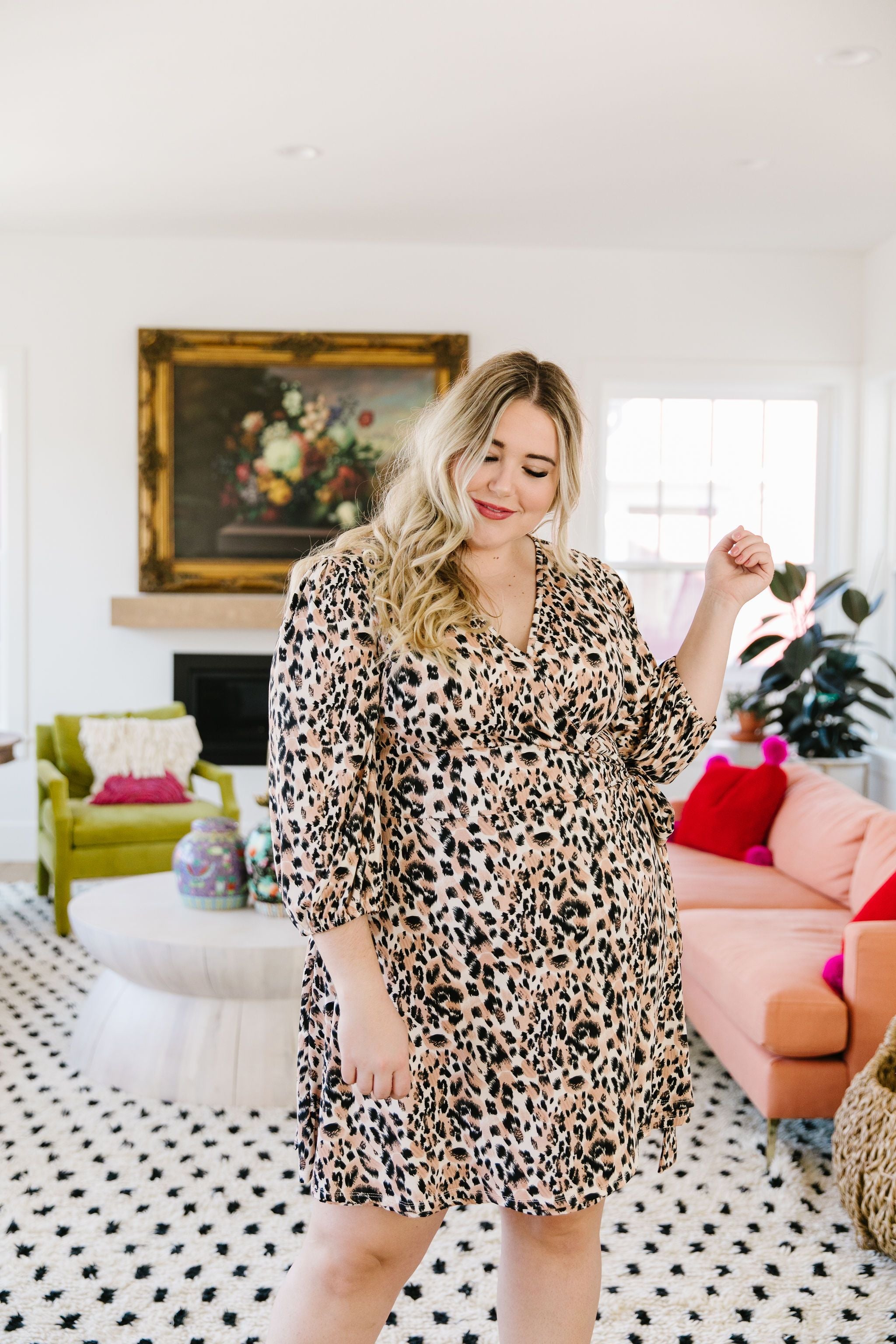 Mindy Animal Print Midi Dress