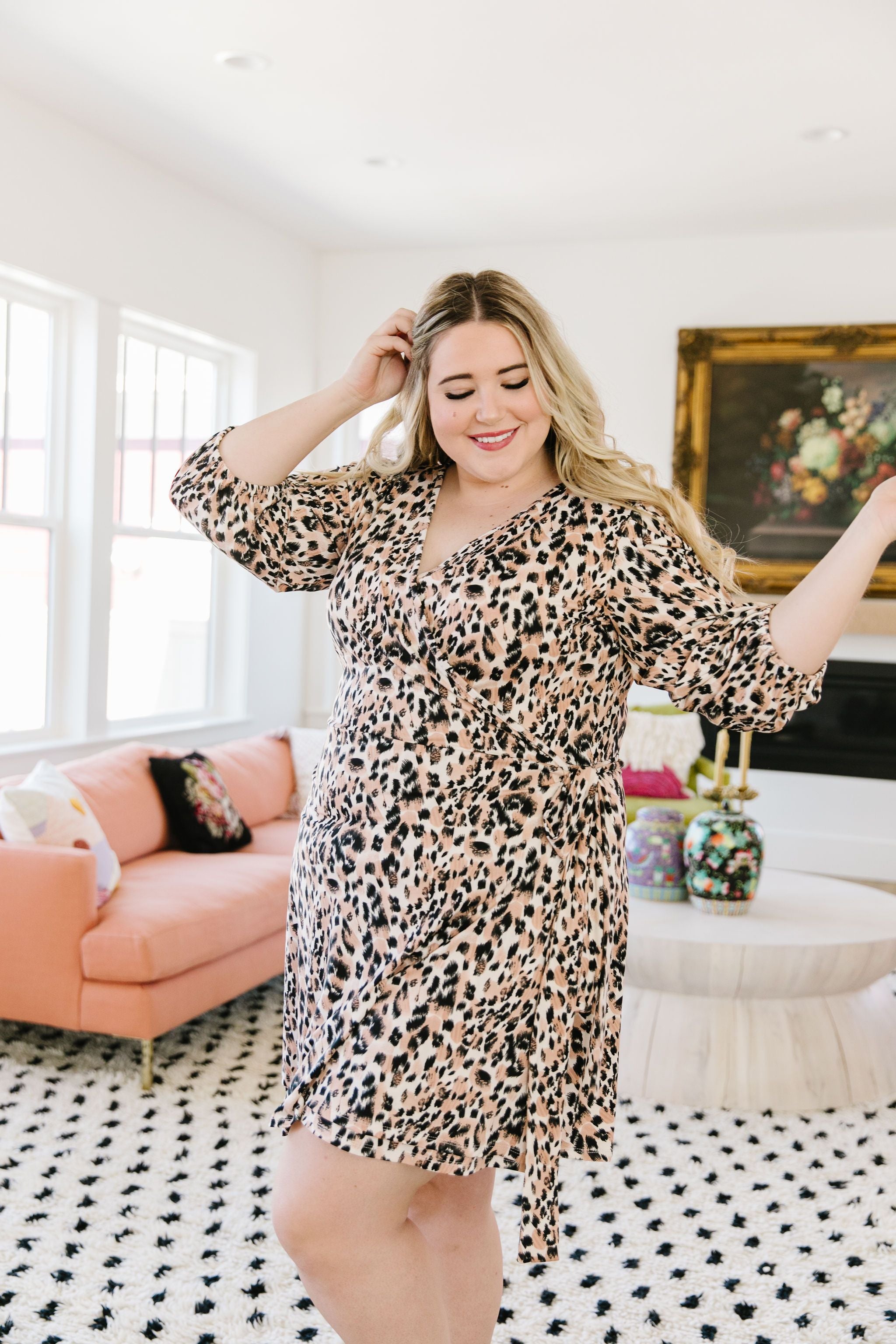 Mindy Animal Print Midi Dress