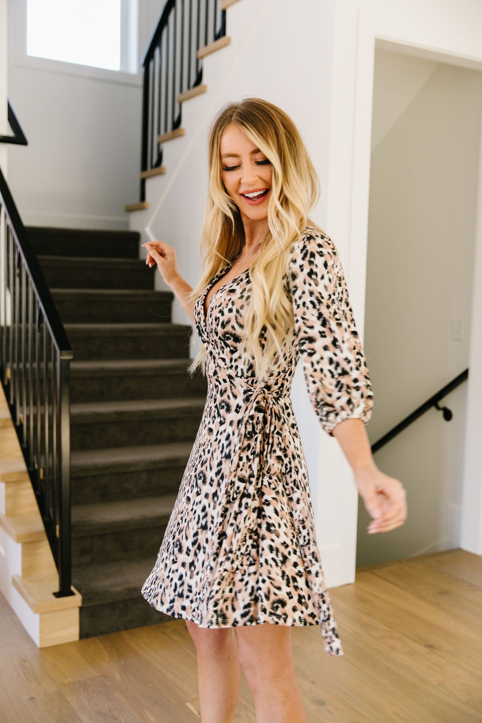 Mindy Animal Print Midi Dress