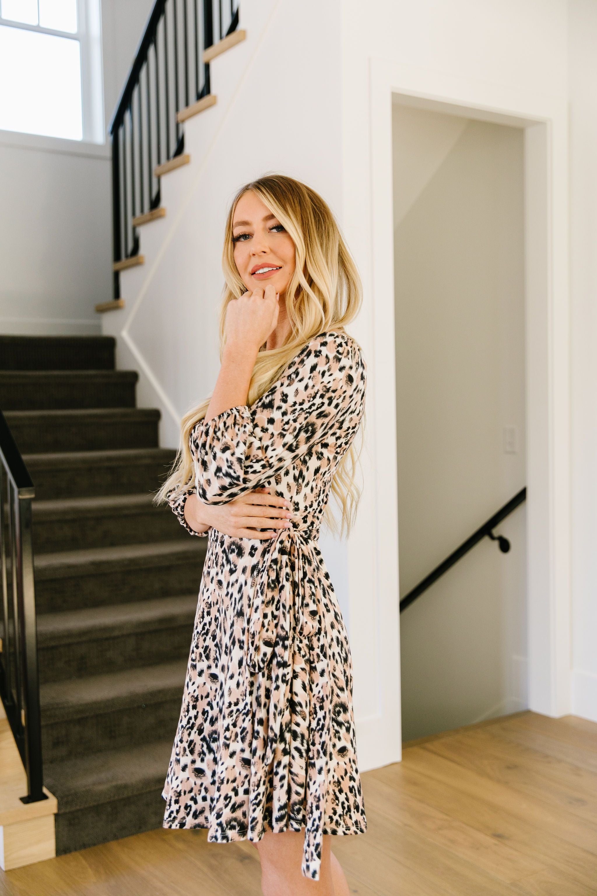 Mindy Animal Print Midi Dress